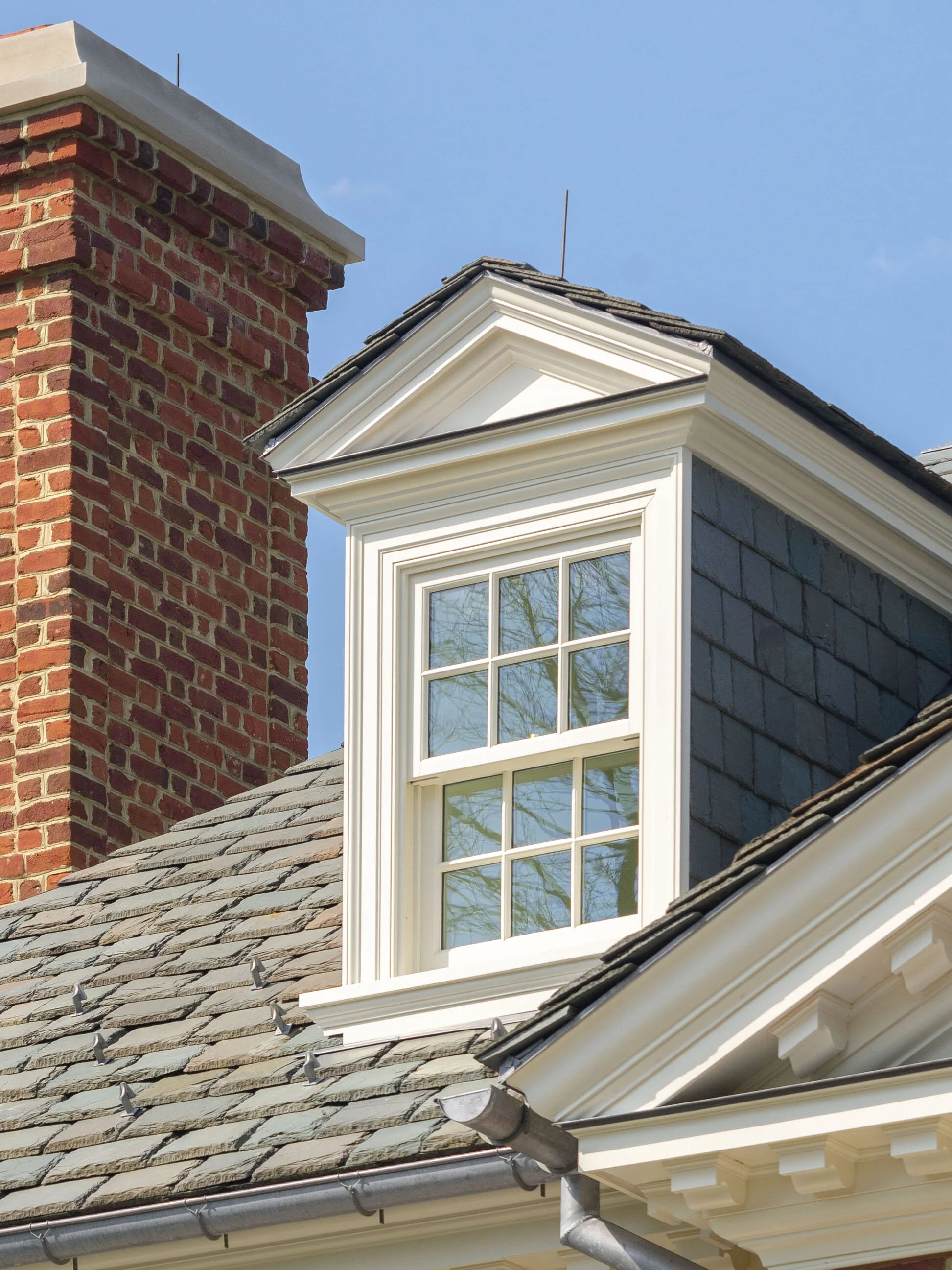 Georgian home in Greenwich CT, interior window surround detail