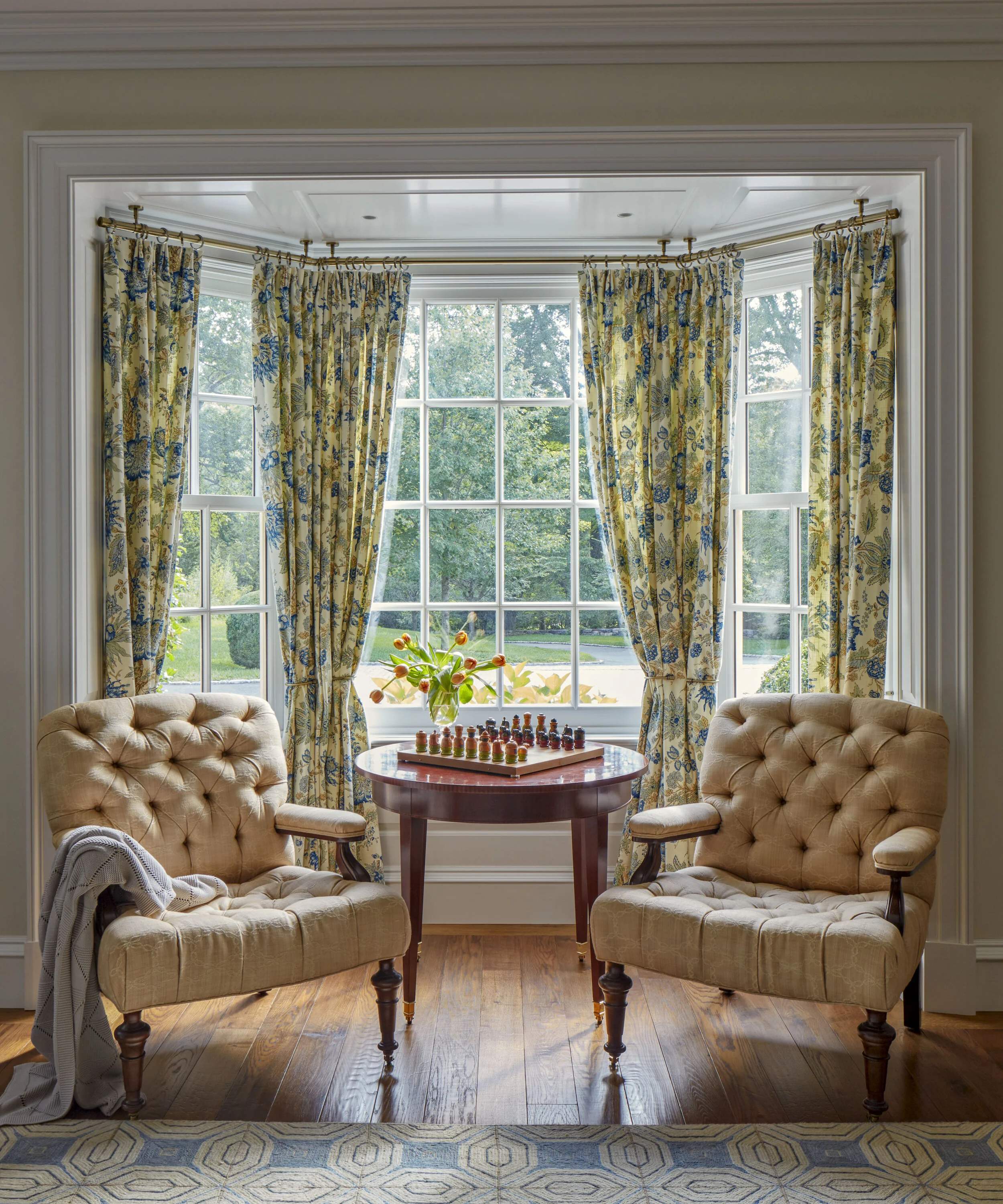 Colonial home in Greenwich CT, divided light window detail