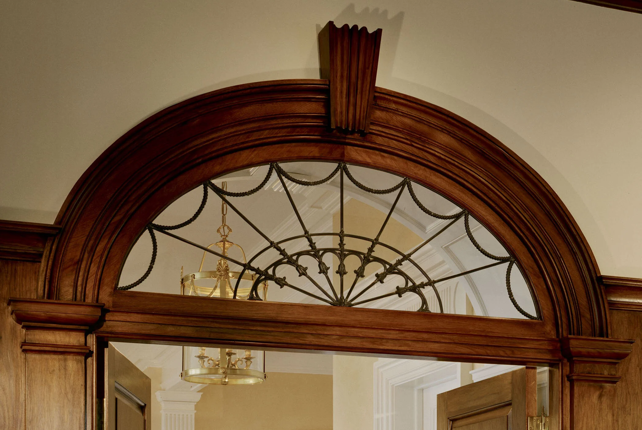 Georgian home in Greenwich CT, octagonal window