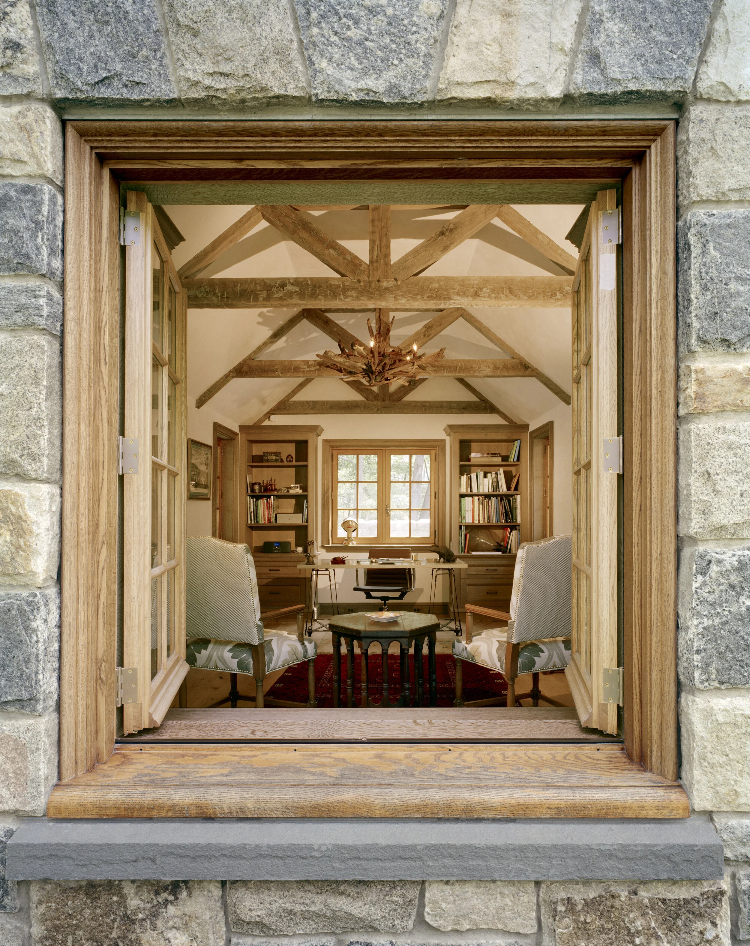 Georgian home in Greenwich CT, sitting room window