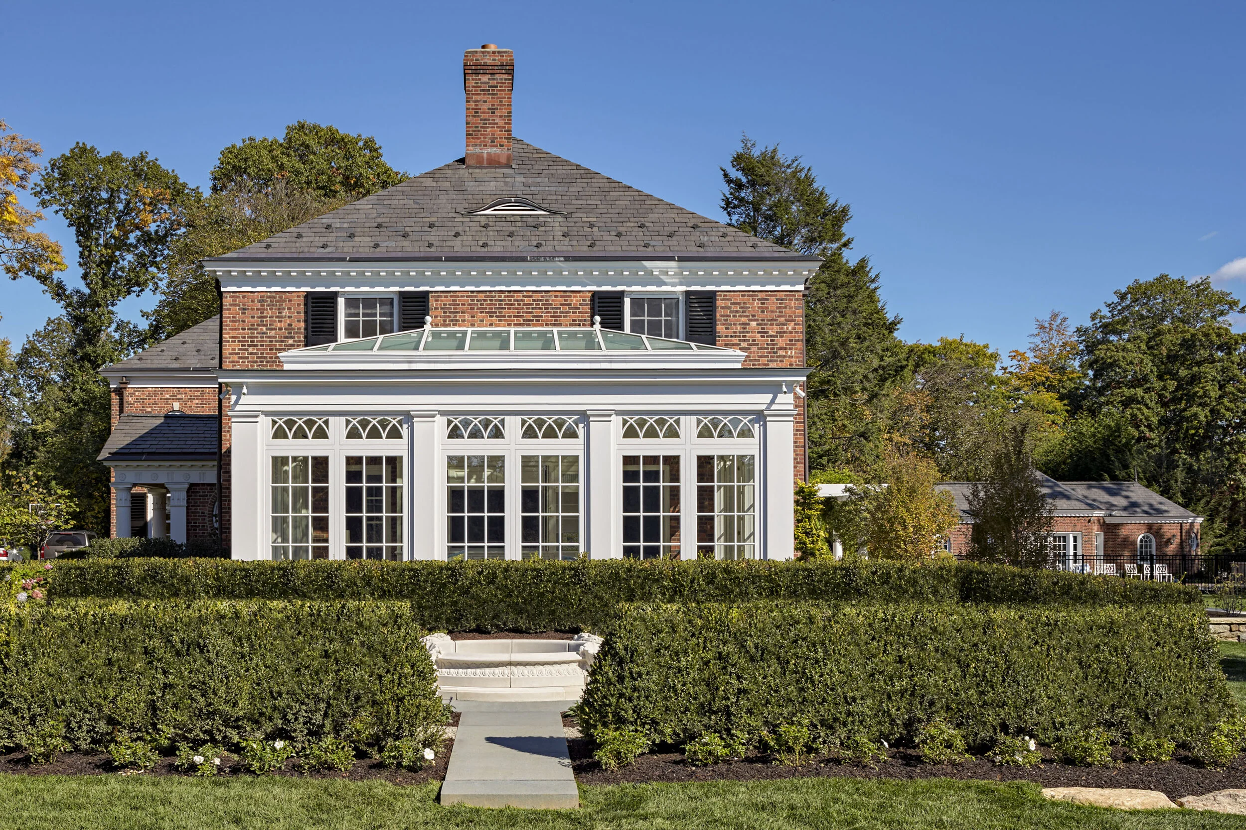 Colonial home in Greenwich CT, attic window