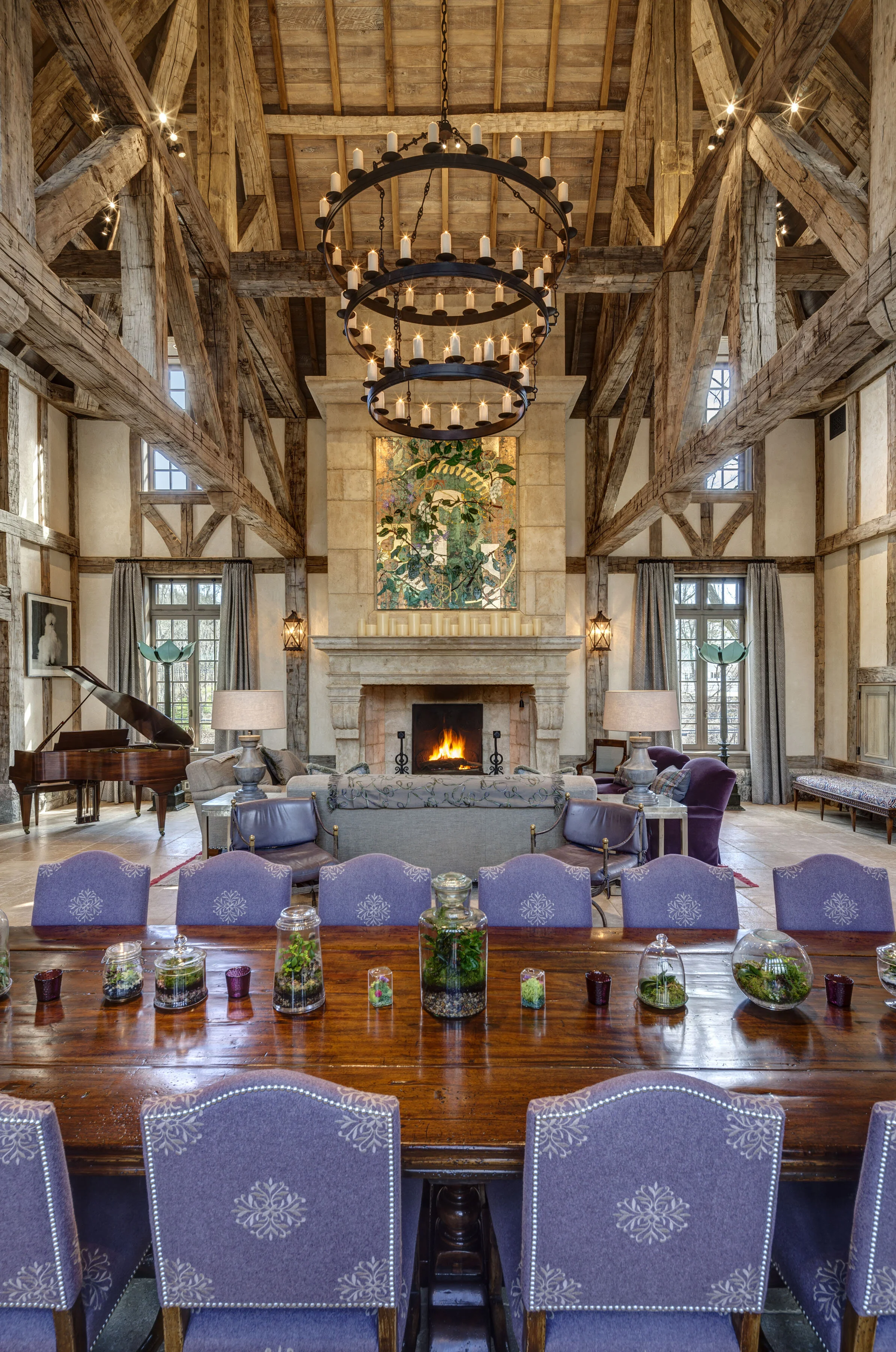 Shingle style home in Greenwich CT, dining room natural light
