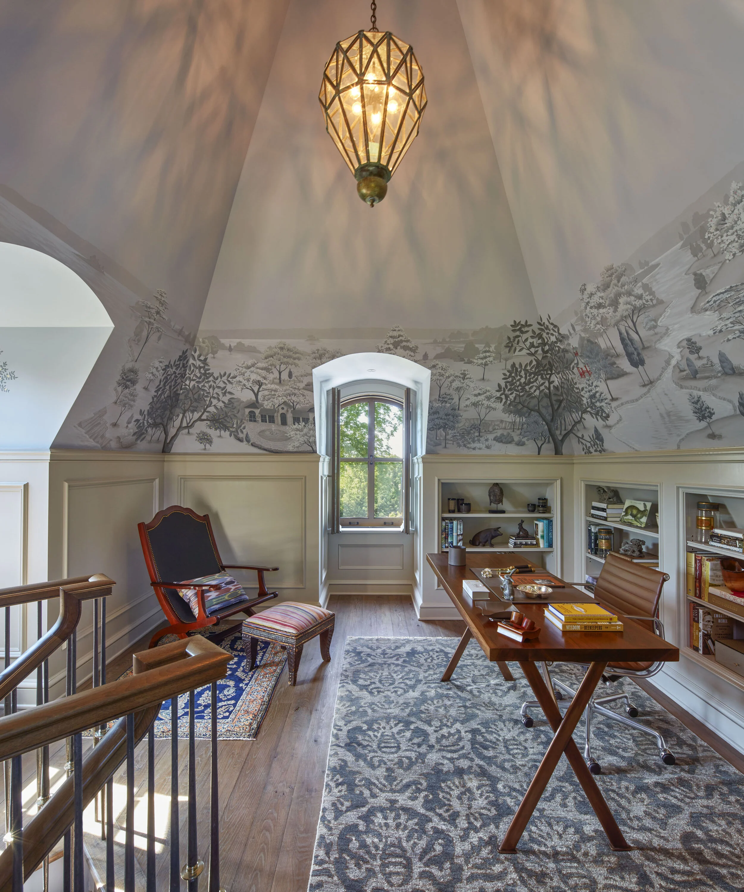 Shingle style home in Greenwich CT, casual home office