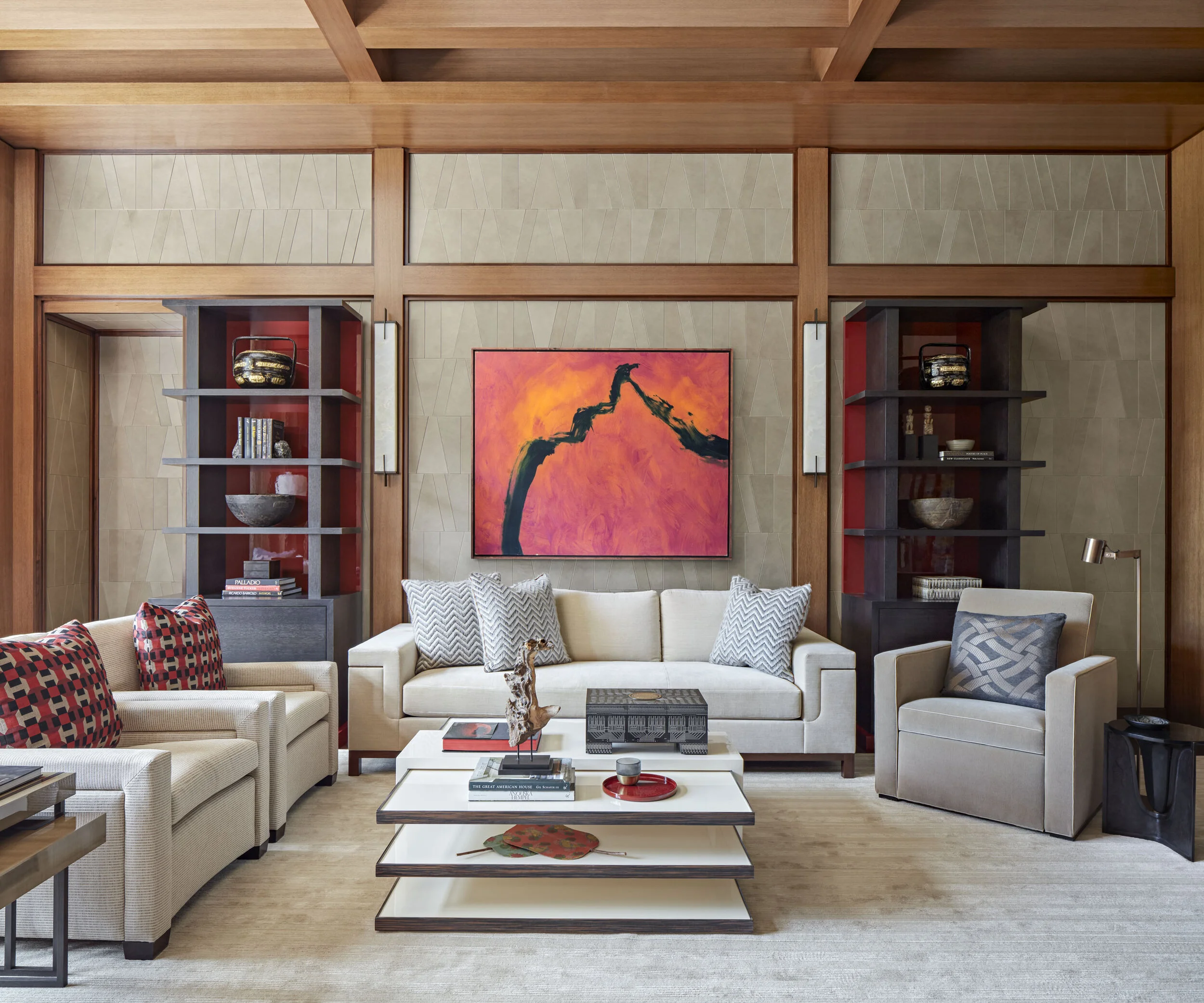 Tudor home in Greenwich CT, home office dark wood