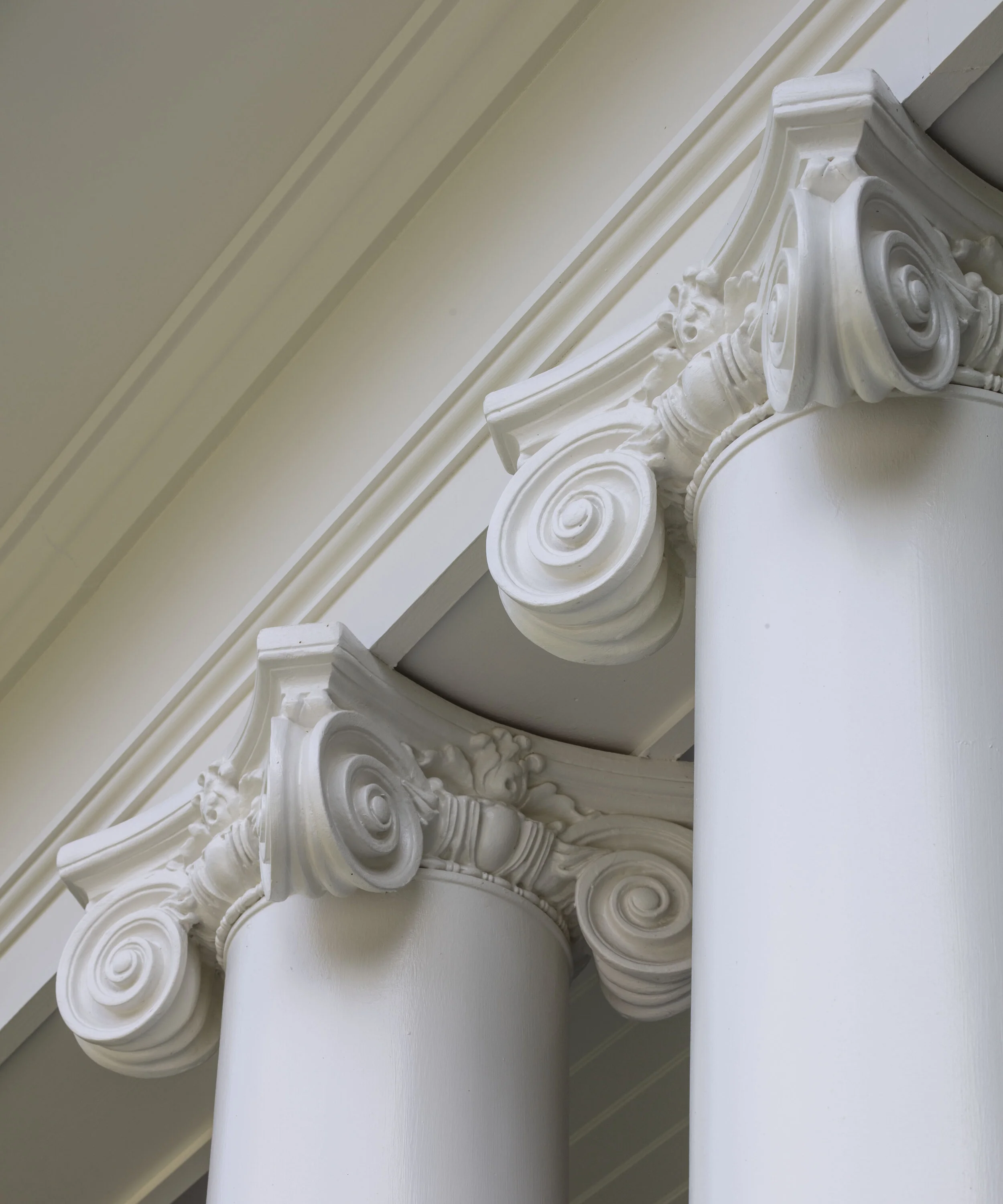 Colonial home in Greenwich CT, exterior front elevation detail