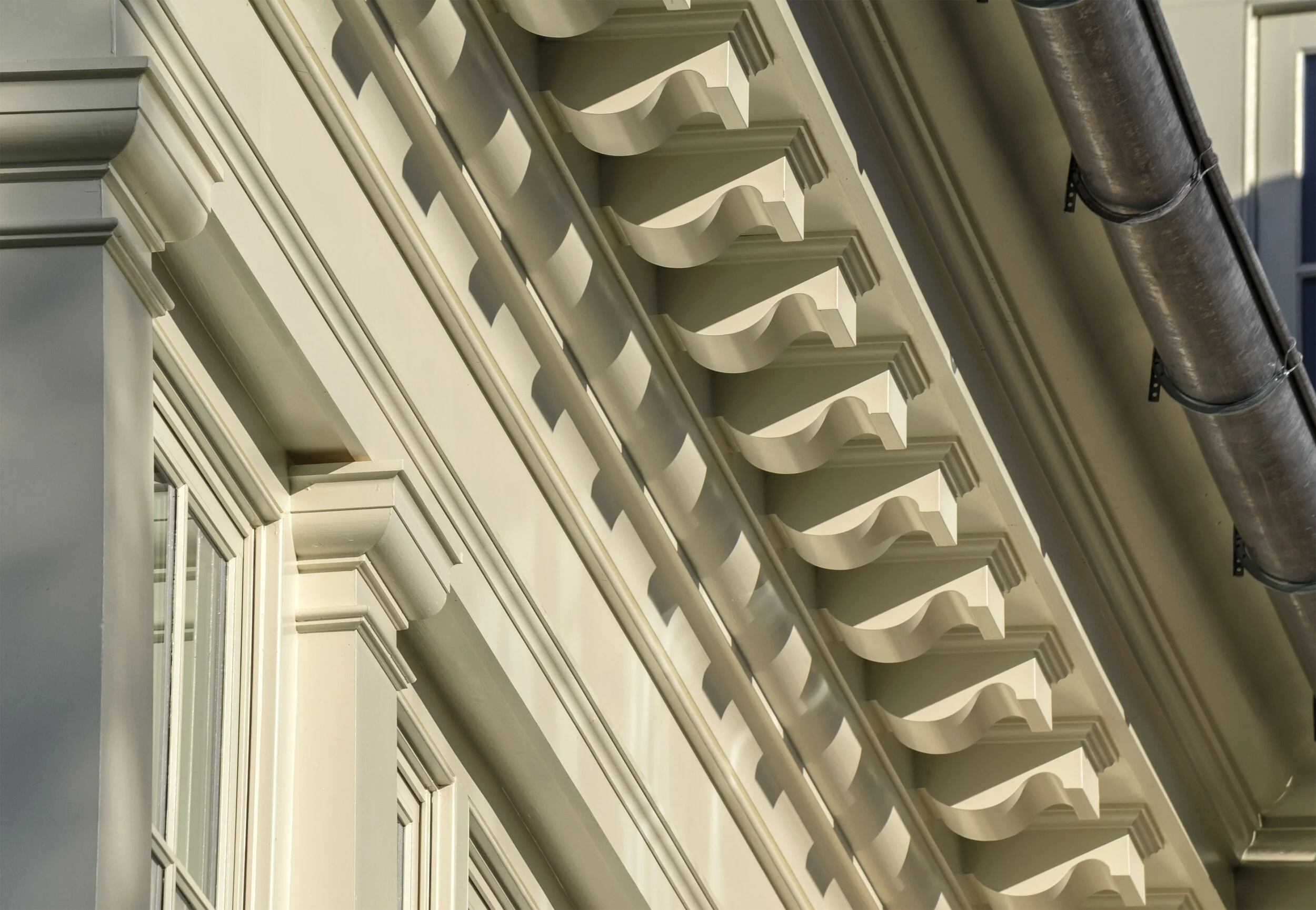 Georgian colonial home in Greenwich CT, exterior cupola detail