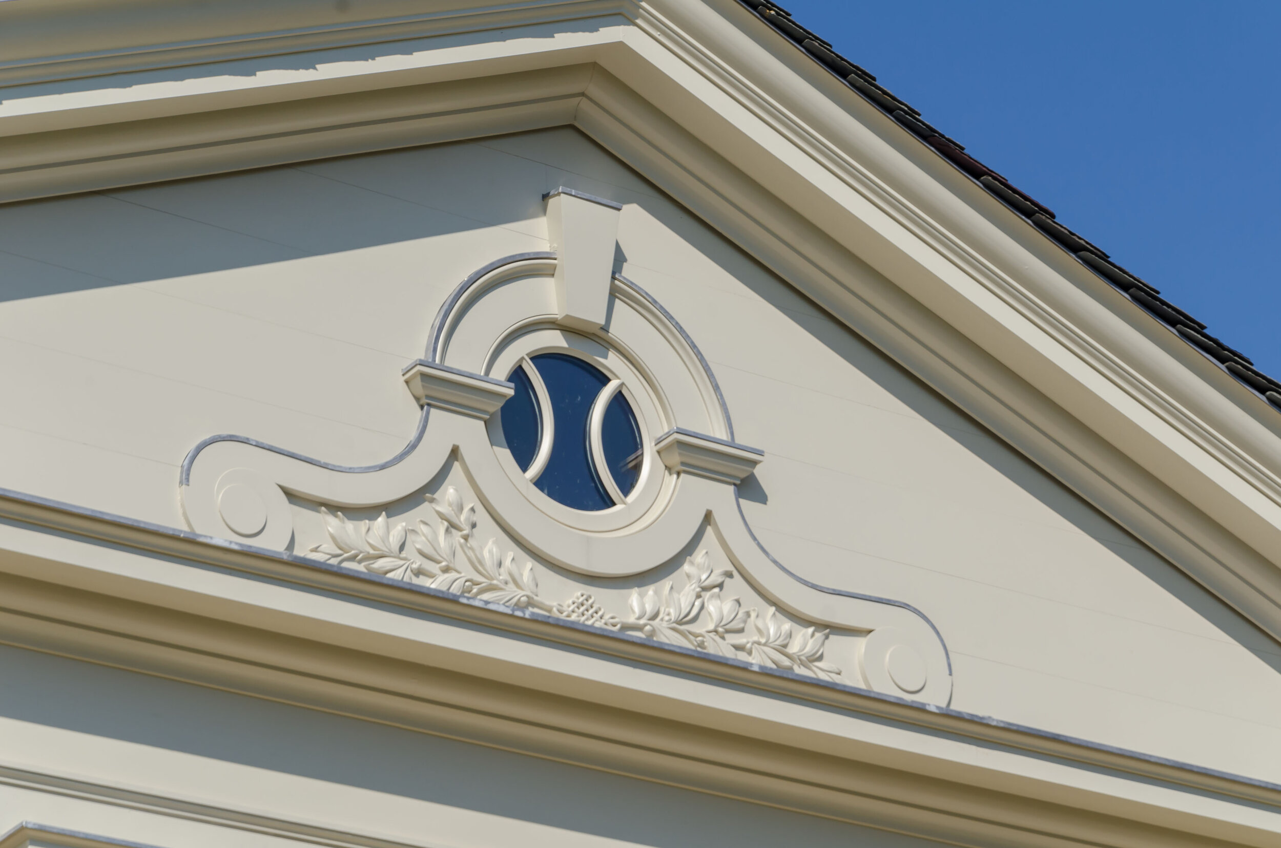 Tudor home in Greenwich CT, exterior stone base detail
