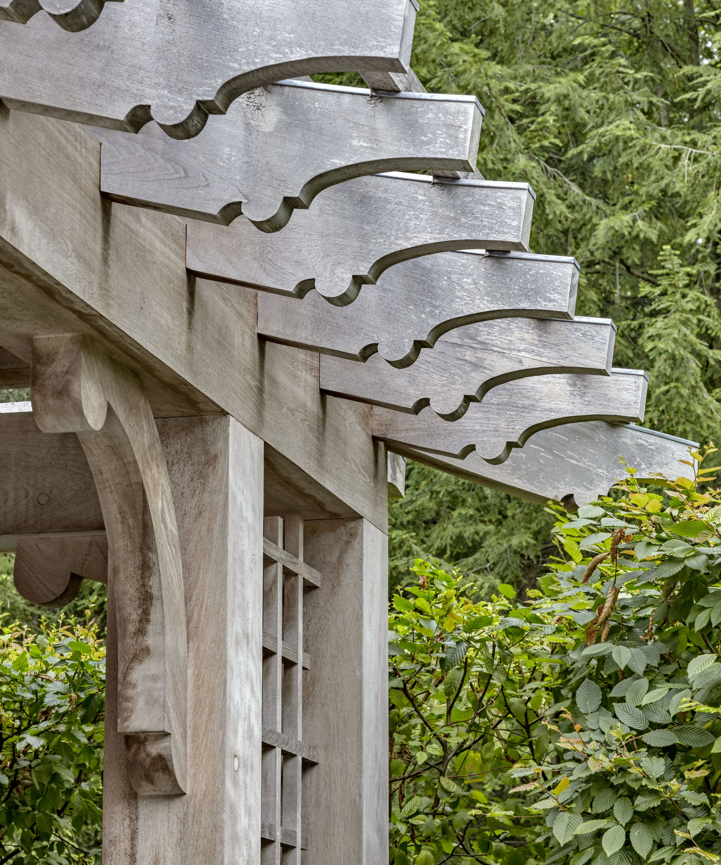 Colonial home in Greenwich CT, exterior window boxes detail