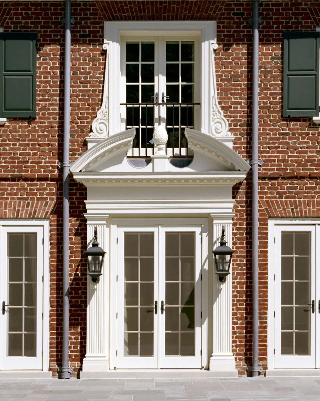 Shingle style home in Greenwich CT, exterior bracket detail 2