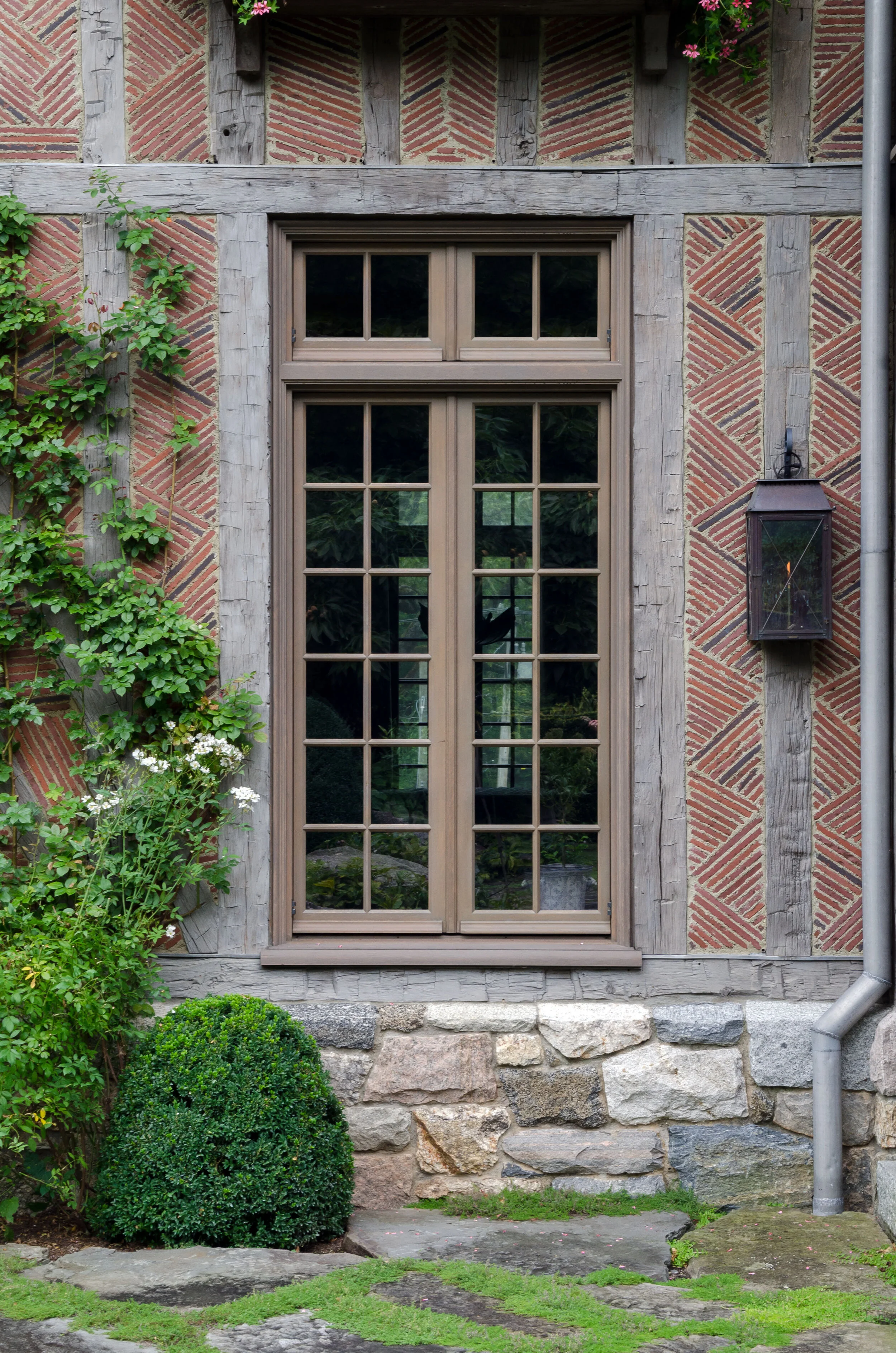 Tudor home in Greenwich CT, exterior decorative verge board detail