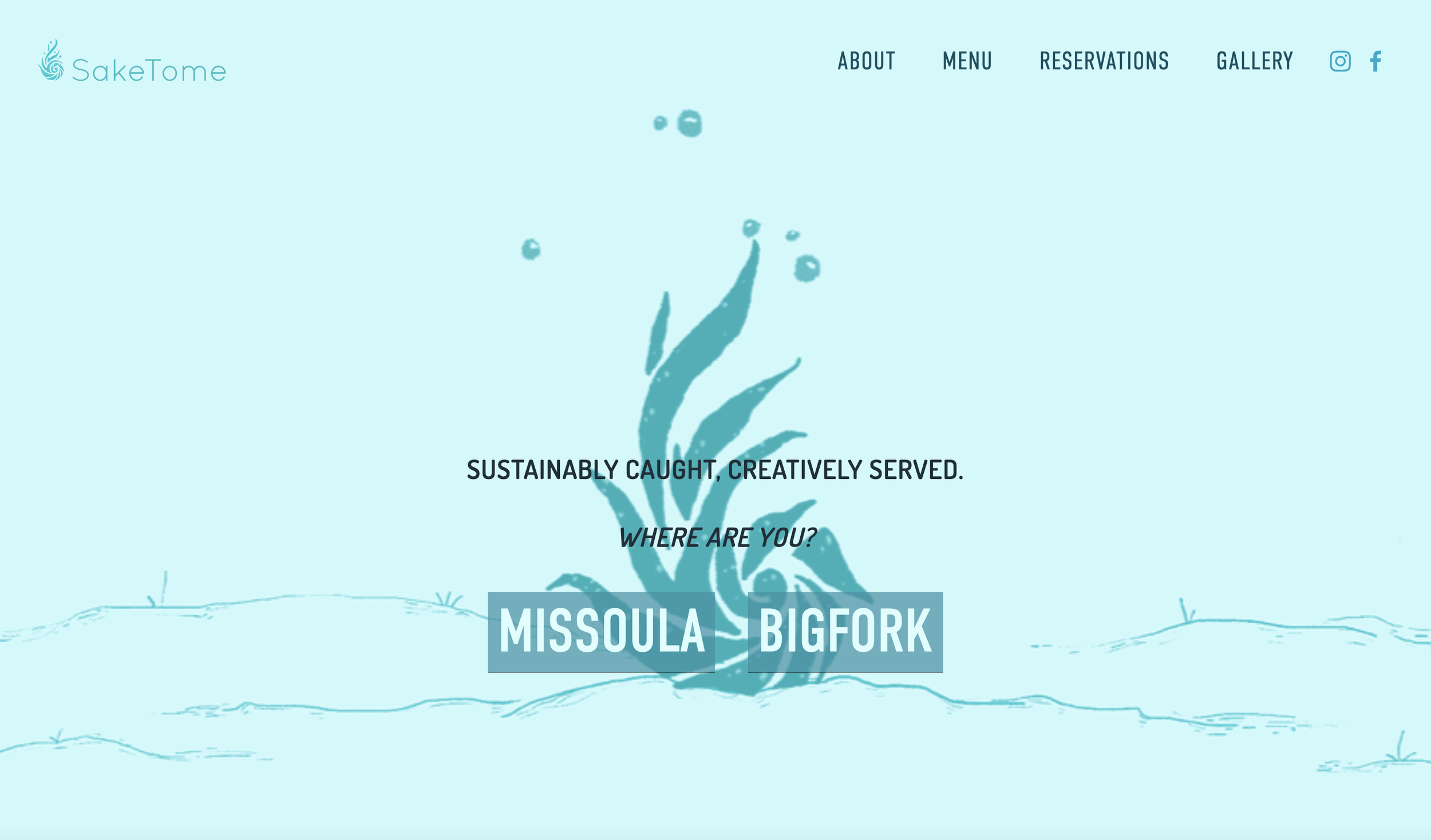 SakeTome Sushi — restaurant website design by John August Design, Missoula Montana