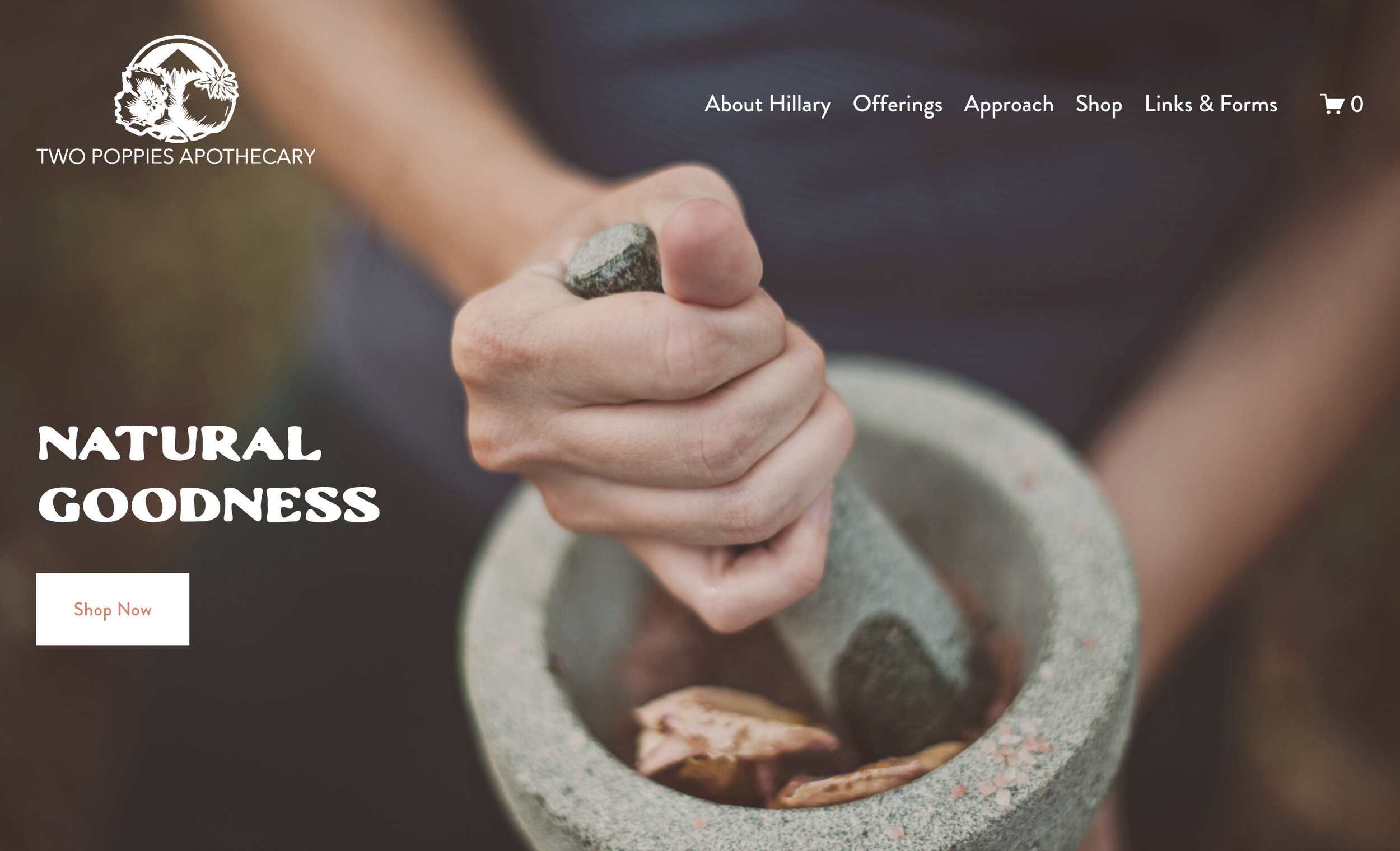 Two Poppies Apothecary — herbal wellness website by John August Design