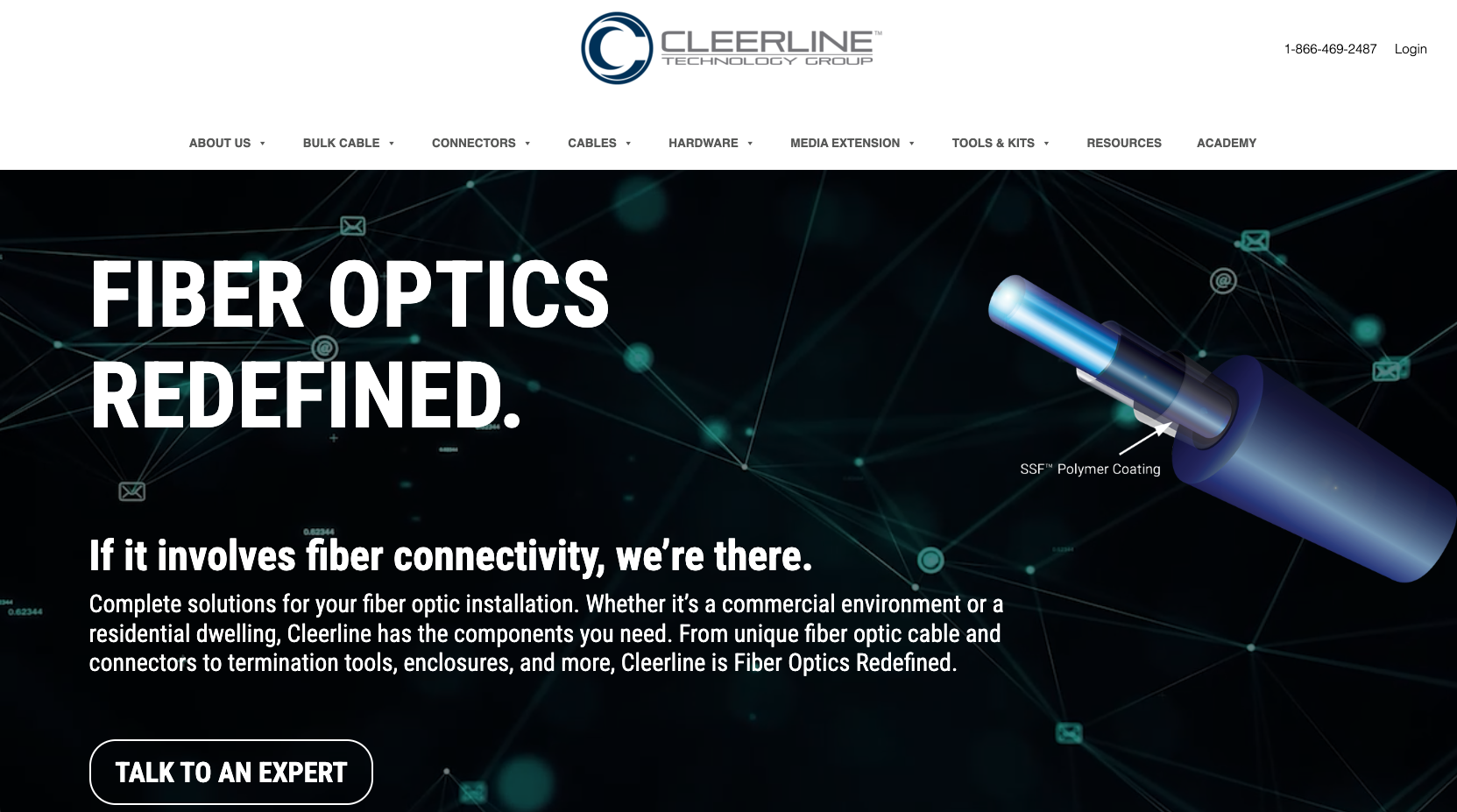 Cleerline Technology Group — fiber optics web design by John August Design