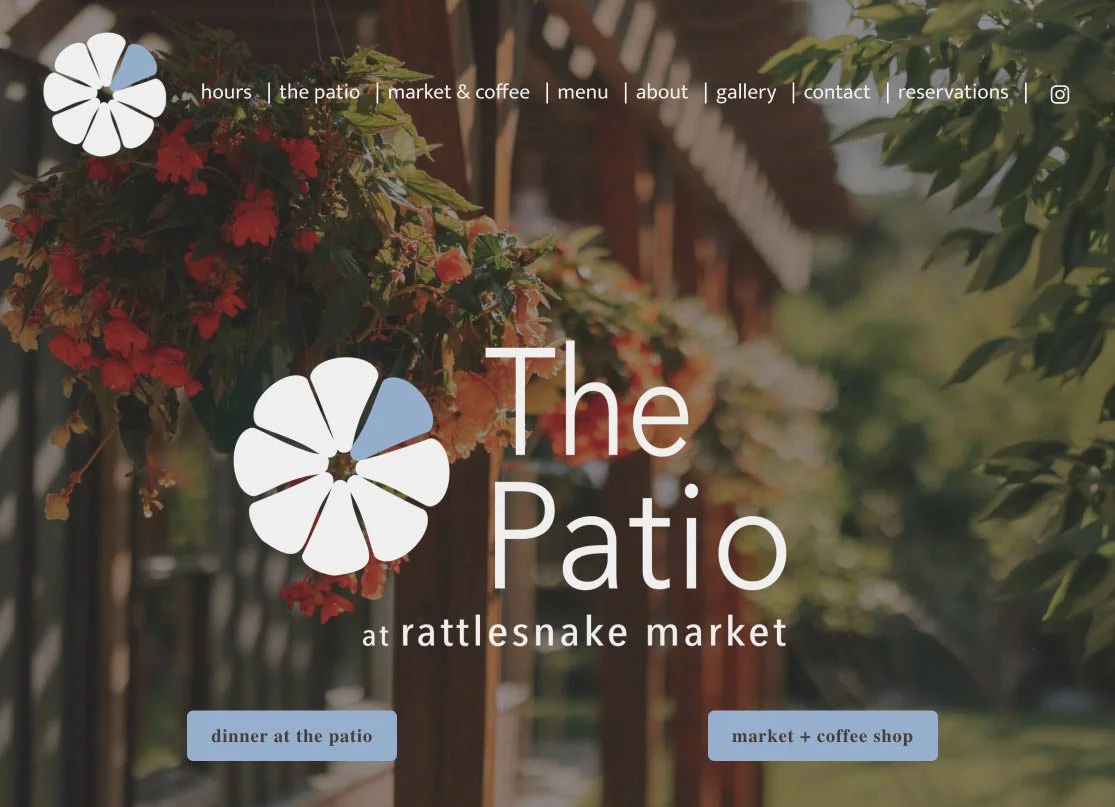 The Patio at Rattlesnake Market — branding and website by John August Design