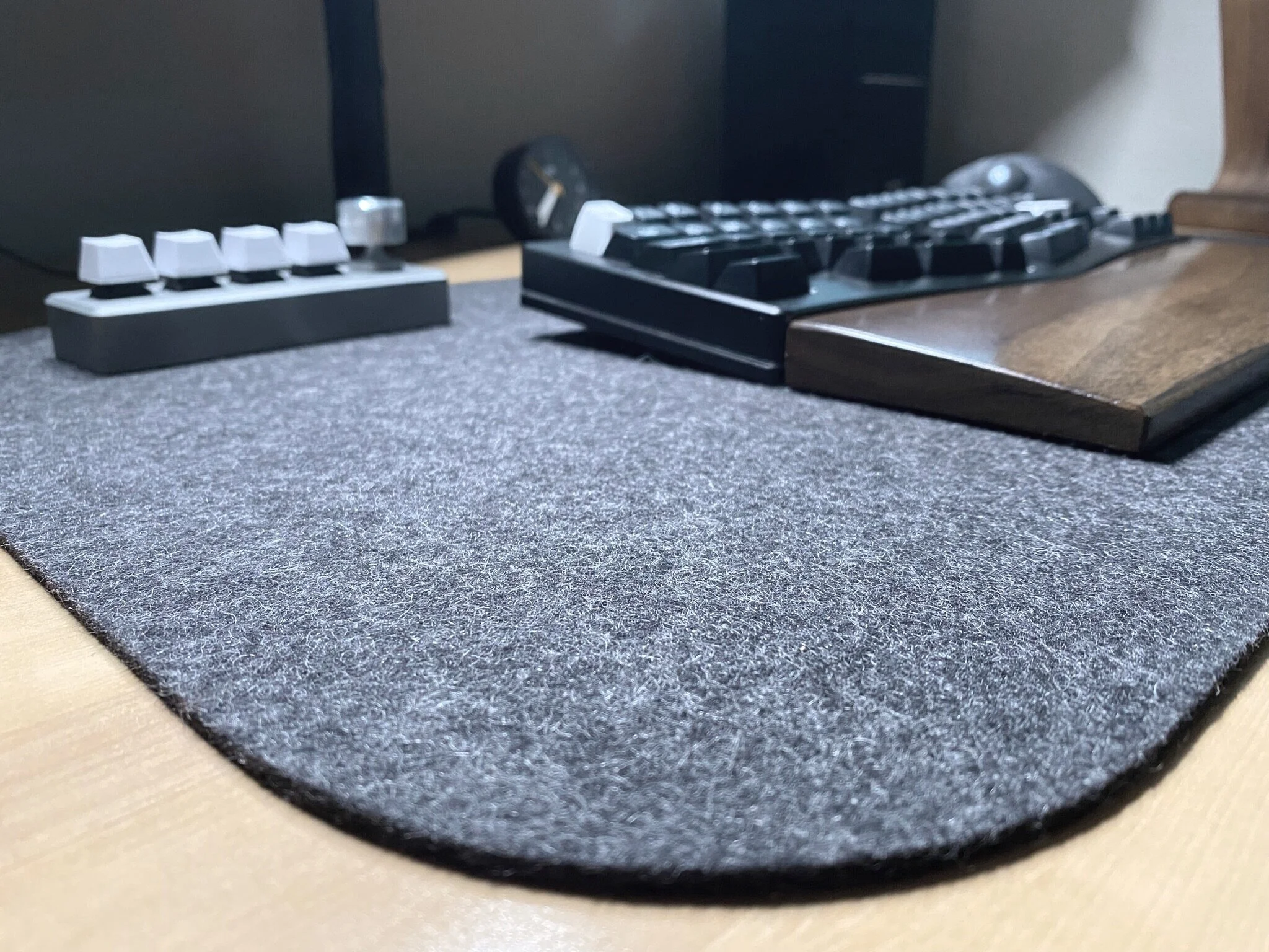 Dark grey desk mat