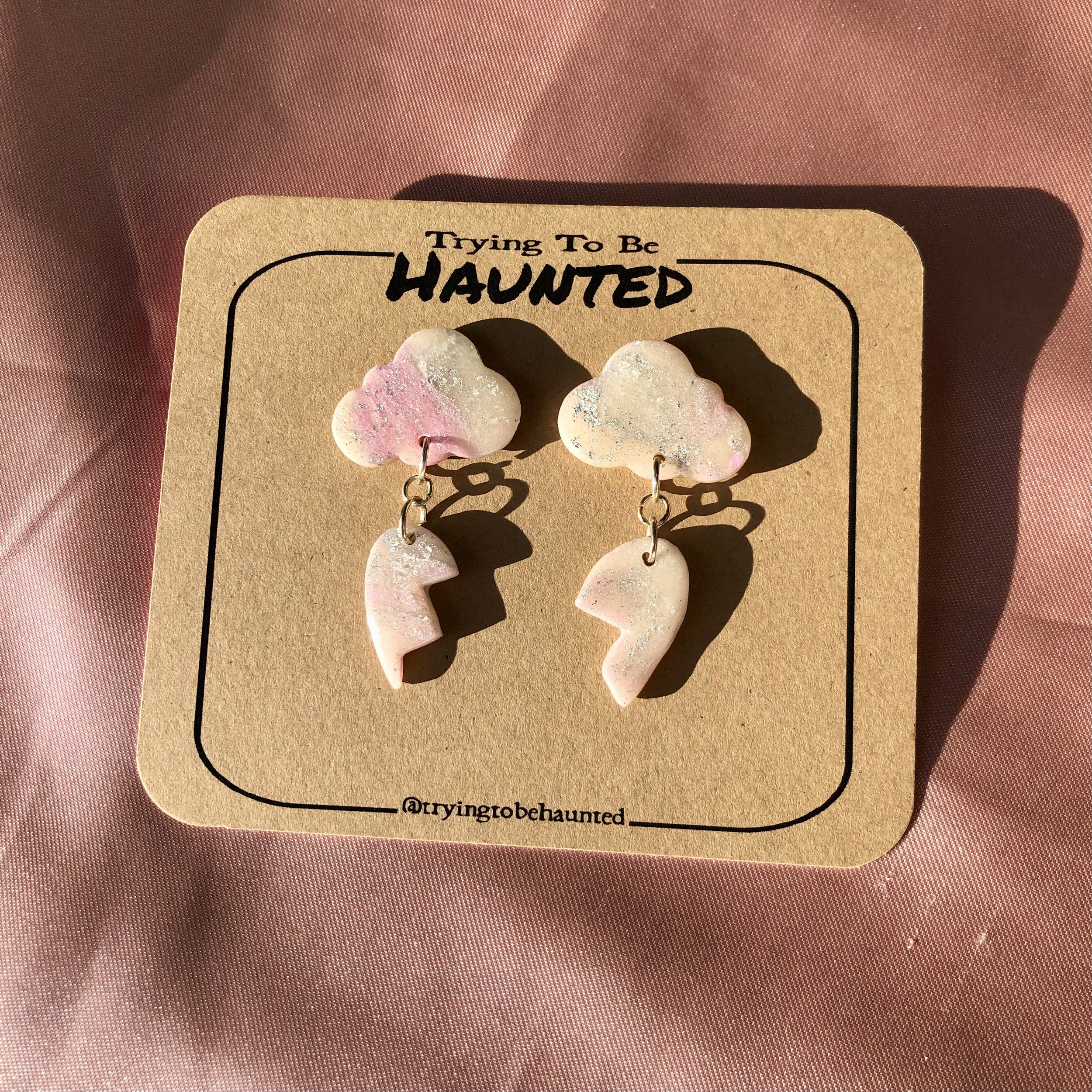 Pink & Silver Broken Heart Storm Clouds