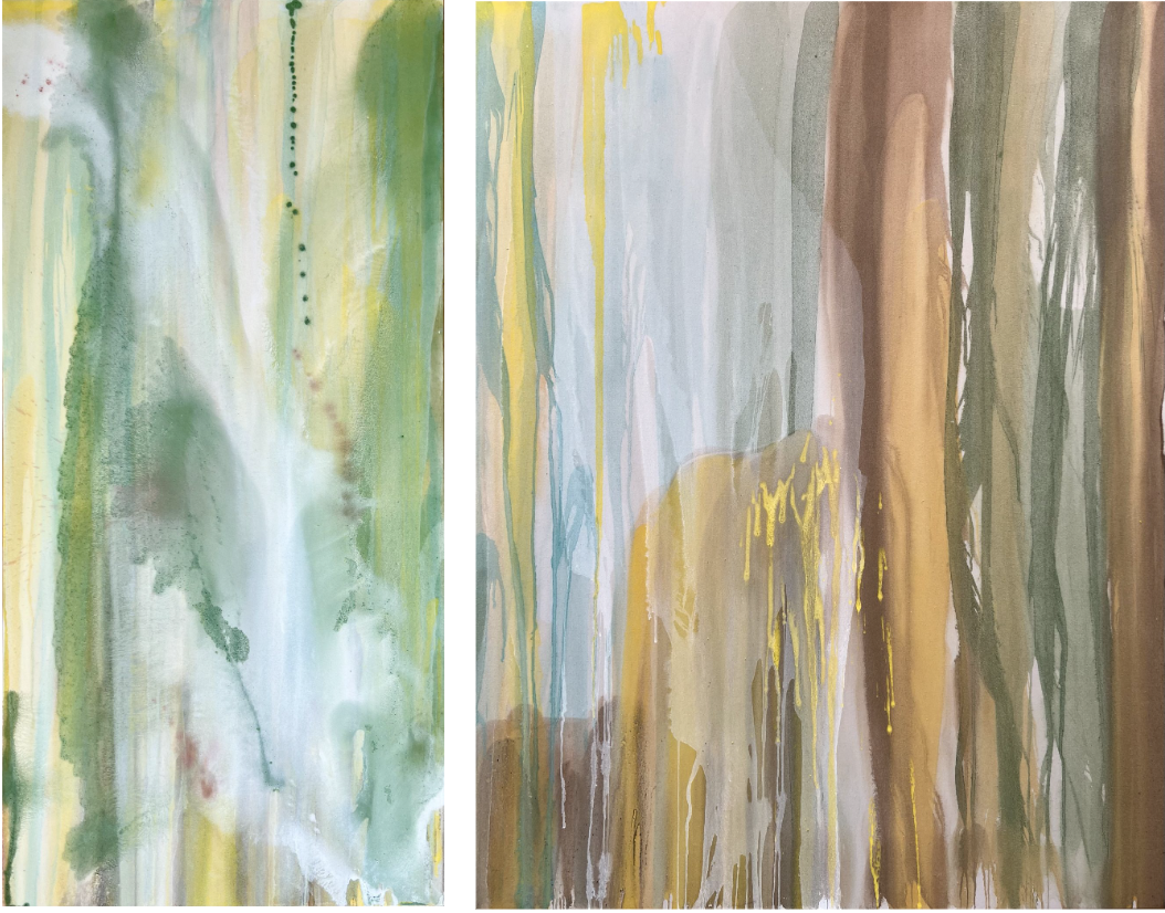 BIG SUR
ground mineral earth and mixed media on canvas
diptych, 93 x 72 inches
236 x 208 cm