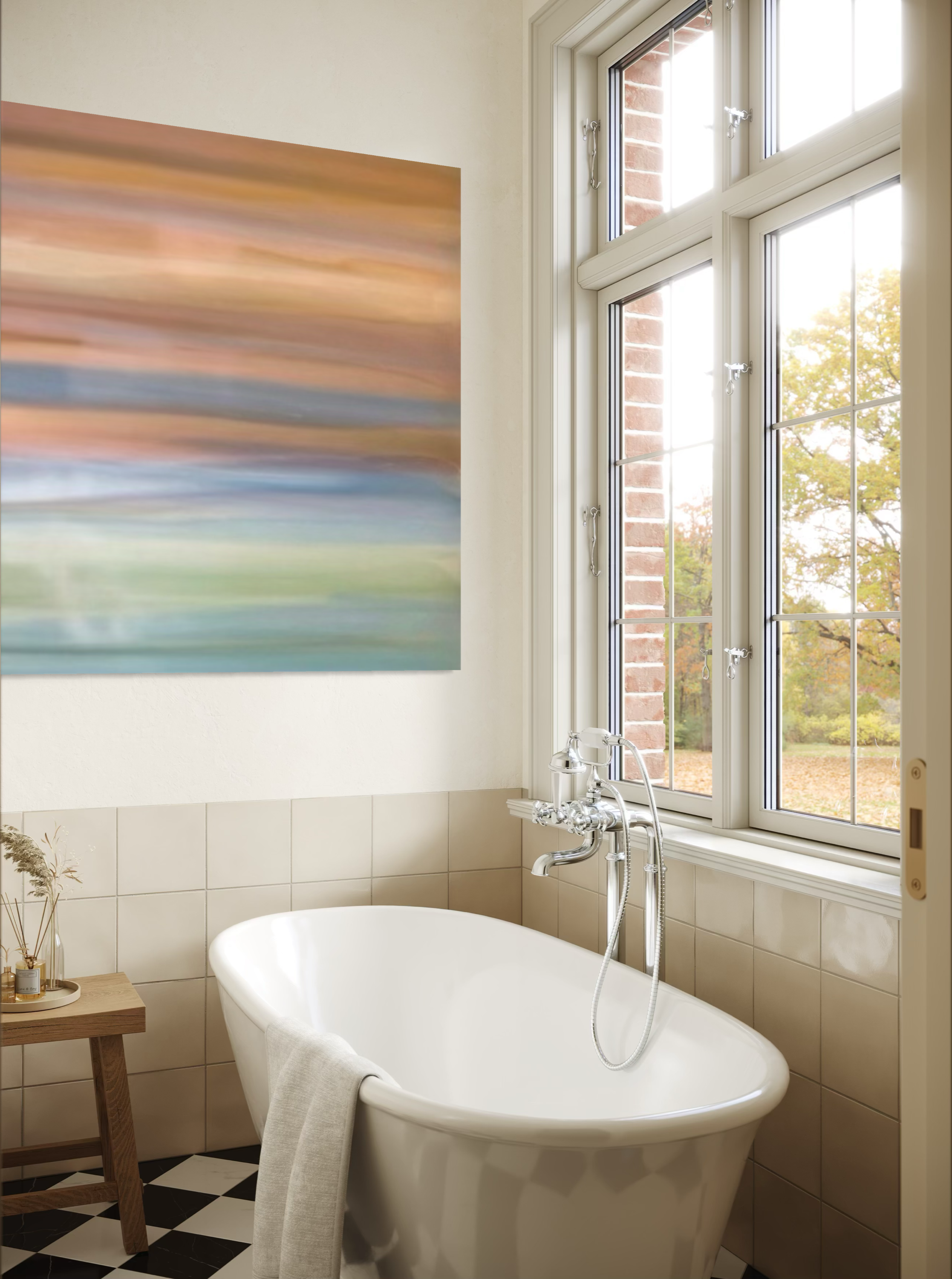  WHIMSY 
 ground mineral earth on canvas
 48 x 48 in
  122  x 122 cm
  available 