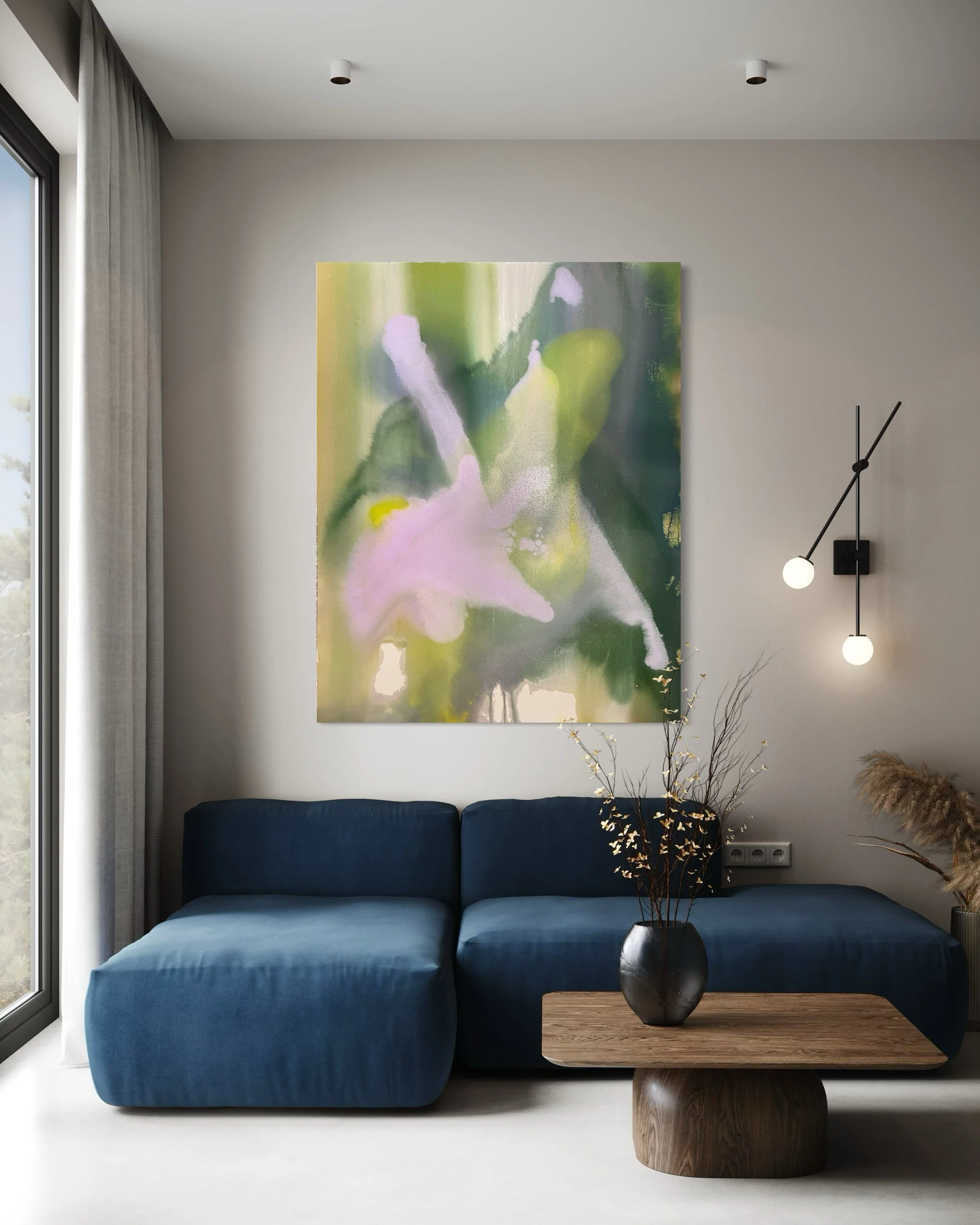  STARGAZER 
 acrylic and ground mineral earth on canvas
 48 x 60 inches
 122 x 152 cm
  available 