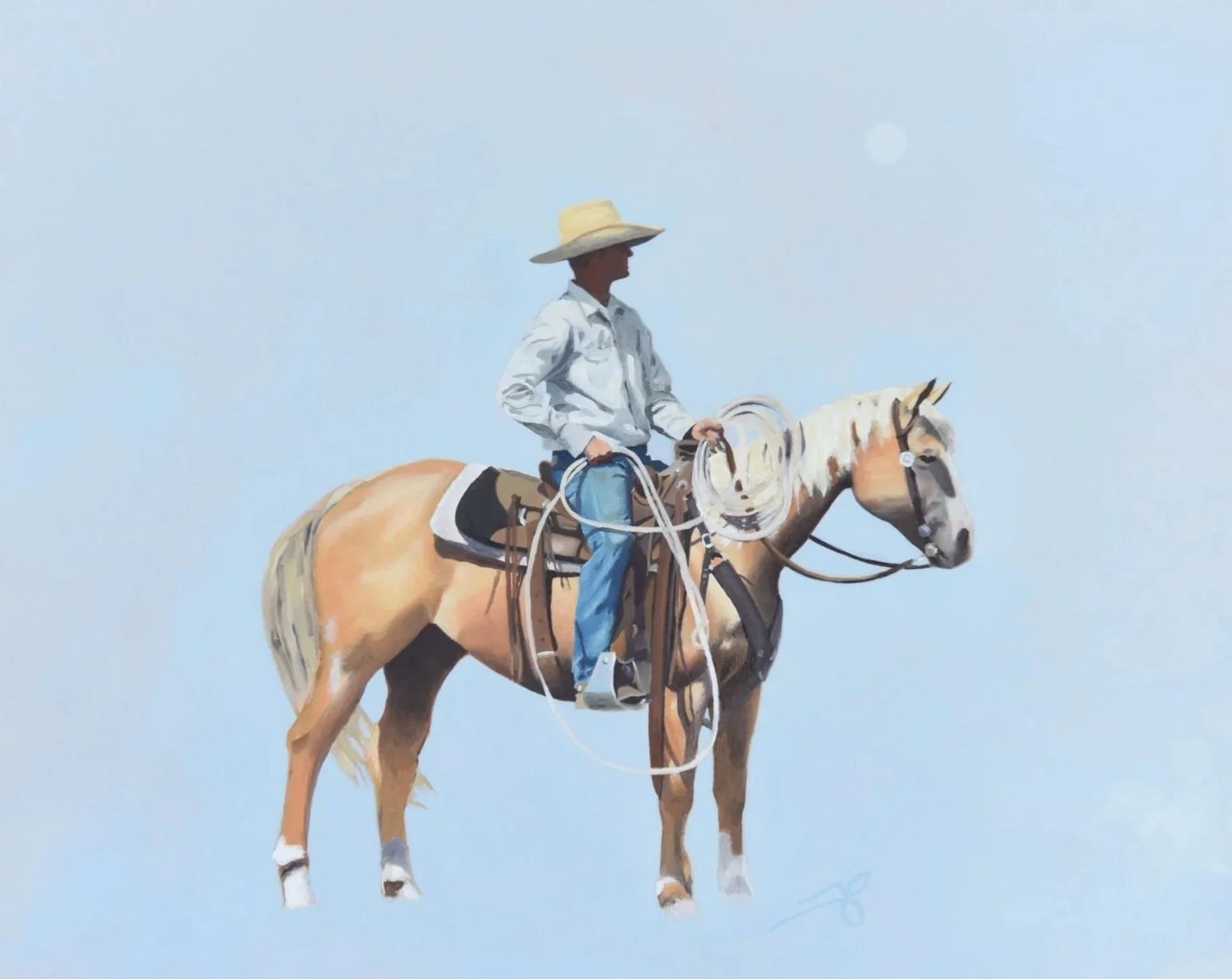 "Waiting to Rope" • Sold • 2025 • Oil on wood panel