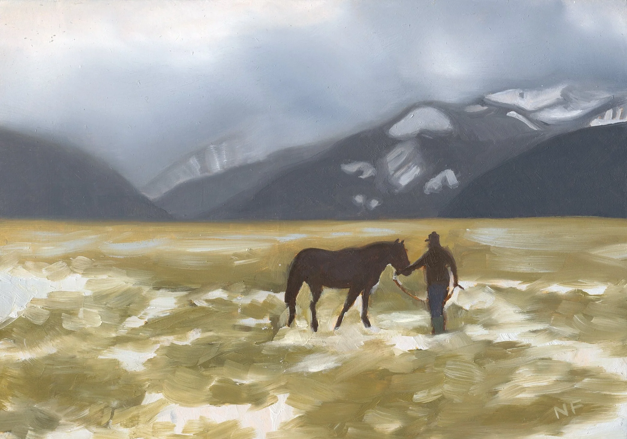 "Working with the Colt" • NFS • 2024 • Oil on wood panel