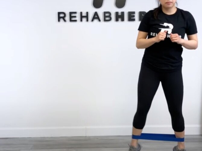 Banded Tip Toe Side Steps — Rehab Hero