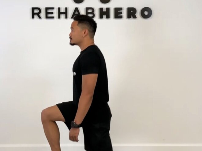 Balance Pad Reverse Lunge — Rehab Hero