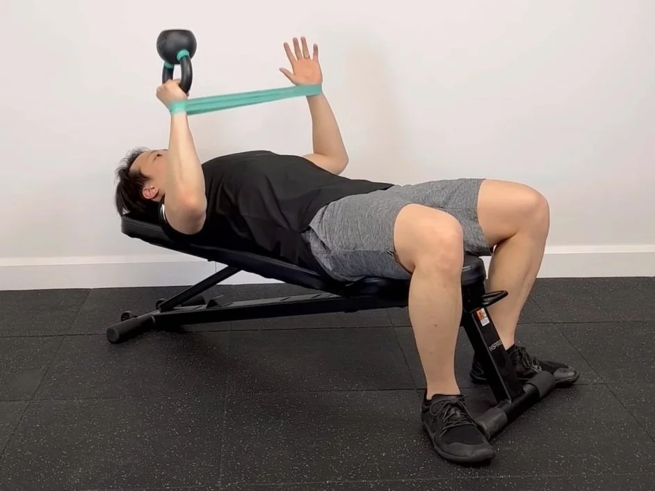 Band Workouts Resistance Band Floor Press Dumbbell Floor Press