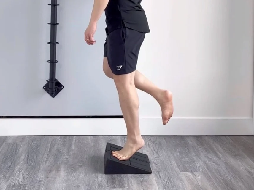 Single Leg Squat With Toe Touch Chair Squat Toe Raises Single Leg