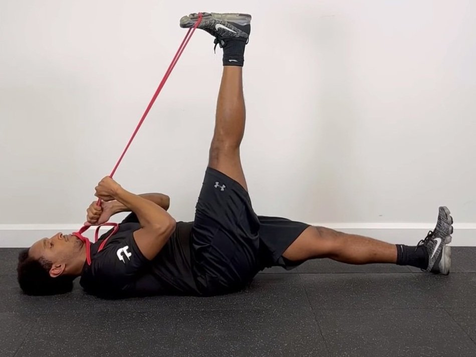 Band Assisted Straight Leg Raise — Rehab Hero