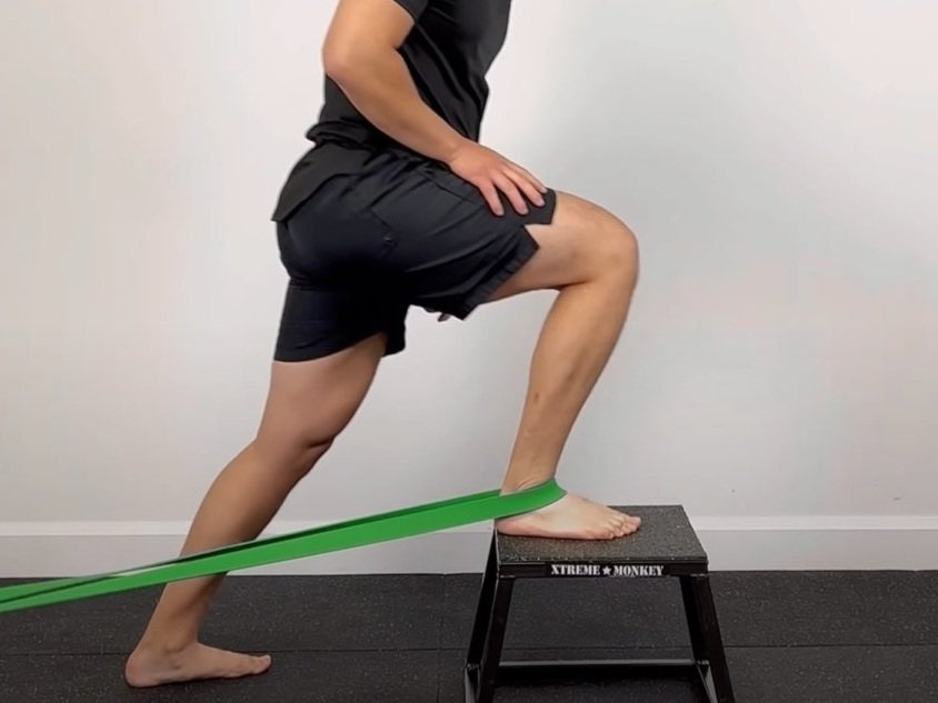 Elevated Banded Ankle Dorsiflexion — Rehab Hero