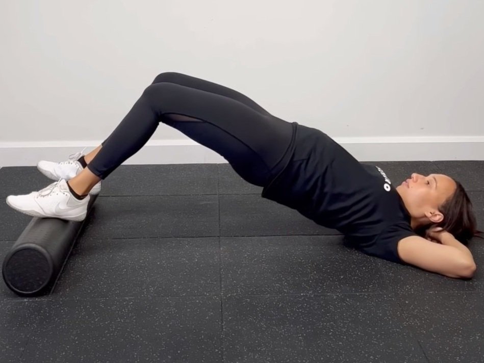 Foam Roller Glute Bridge — Rehab Hero