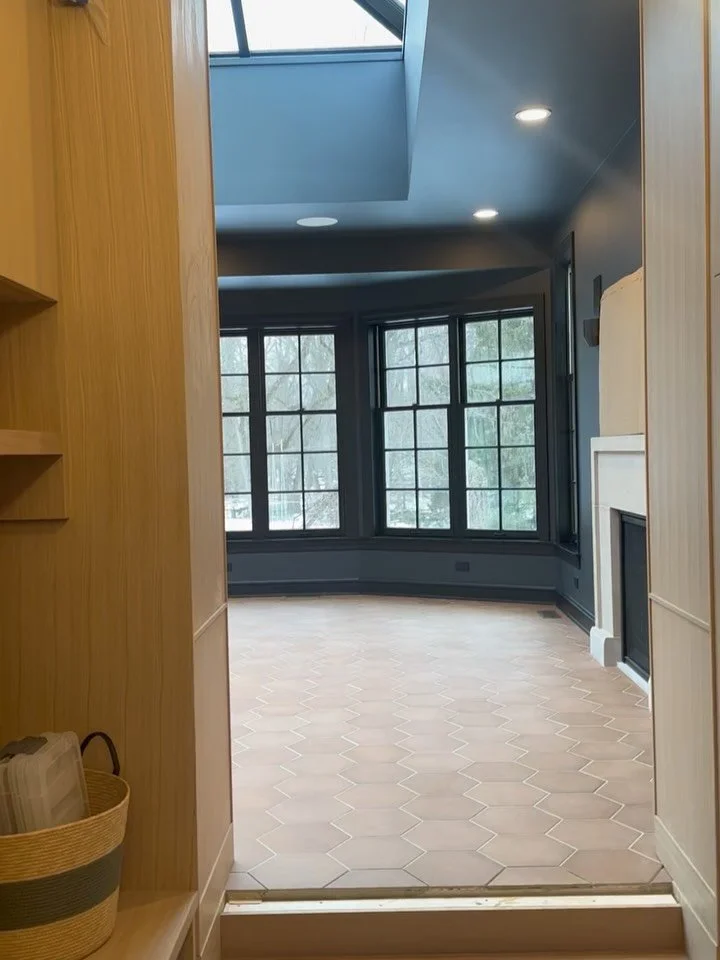 Nearing the finish line at #orangerieisthenewblack and it&rsquo;s way too good not to share. A few items left on the punch list and it will be ready to host mahjong in no time. 

This space is absolutely breathtaking. Between the panoramic view of th