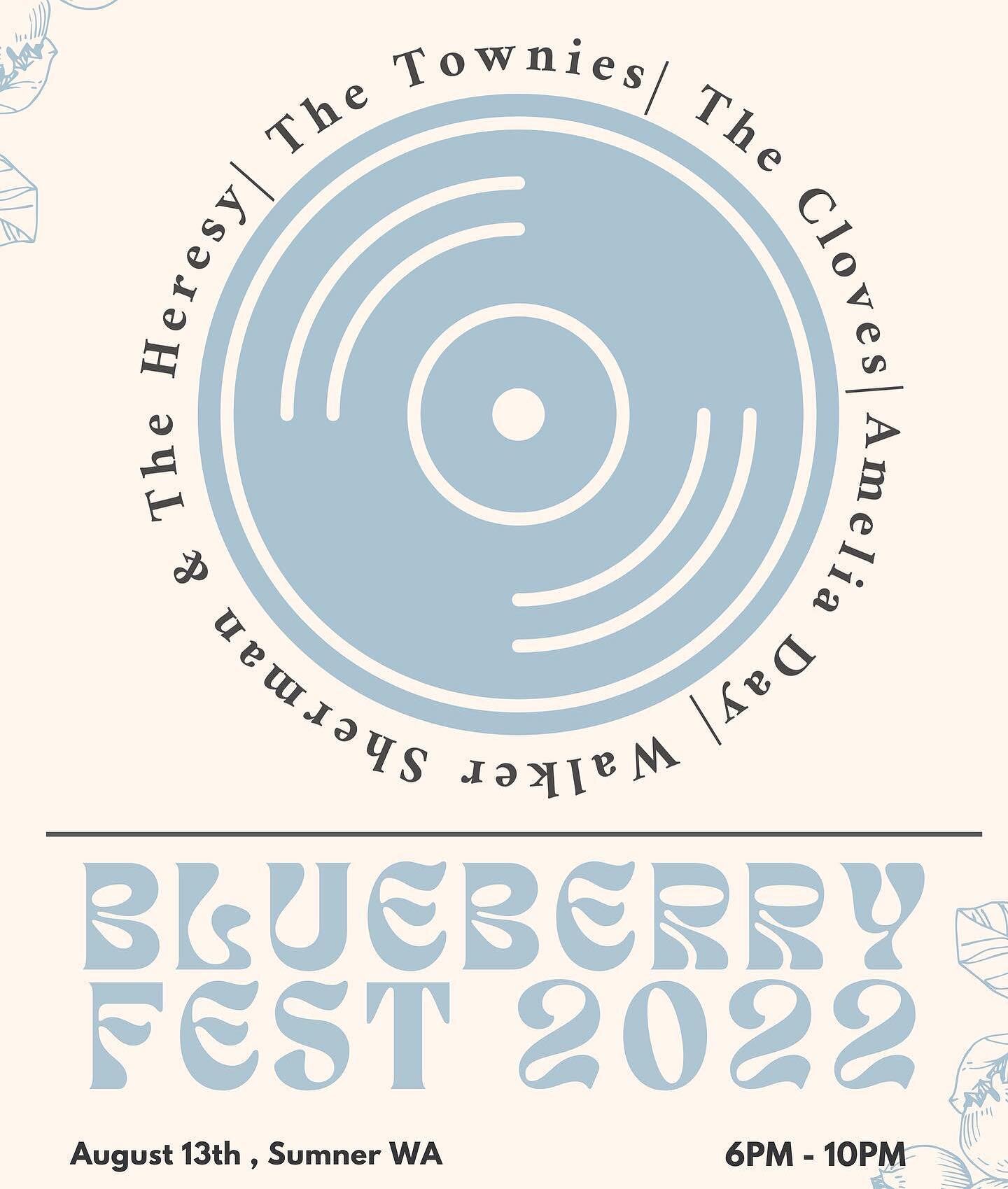 Vinyl Coffee Roasters presents: BLUEBERRY FEST 2022 w/ special guests:

6:00 Amelia Day 
6:30 Walker Sherman &amp; The Heresy 
7:30 The Townies 
9:00 The Cloves 

Vinyl Coffee will be sharing some freshly roasted beans with some fun giveaways and ser