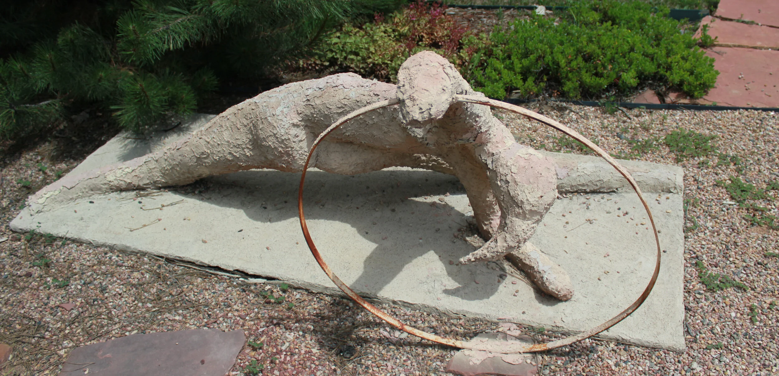[Installed in Place] Acrobat (2003)  ceramic, 32 x 80 x 35 inches