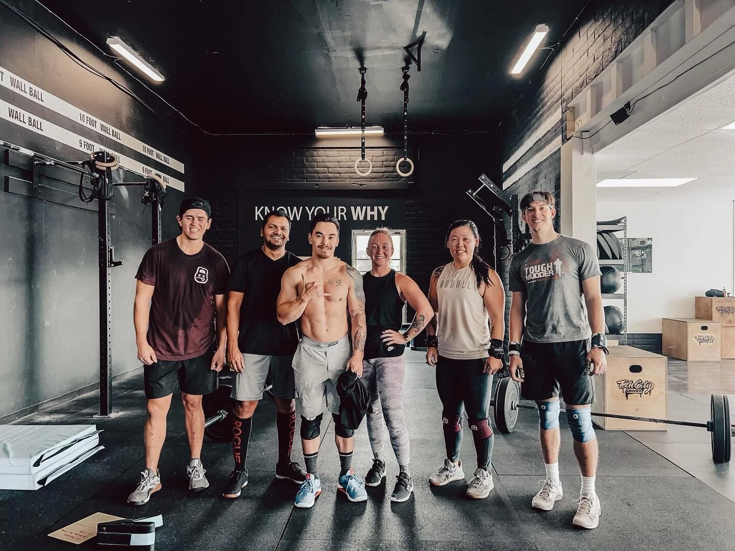 12PM Crew Post-WOD. Happy Early Birthday Coach Russell! 🍰 #happybirthday #techcitycrossfit