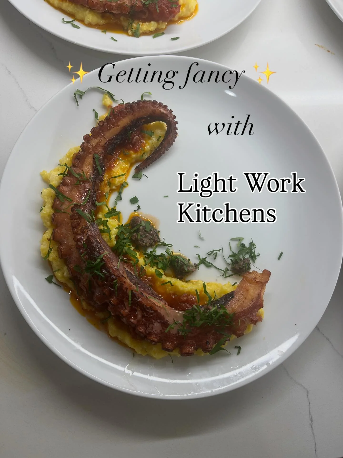 Cooking fancy food at scale can be TEDIOUS: who wants to peel octopus for an hour??

Fancy food for six is exactly the creative outlet I need.

Using scratch ingredients, playing with flavors, and now that I can include my bestie/ 12 YO daughter &mda