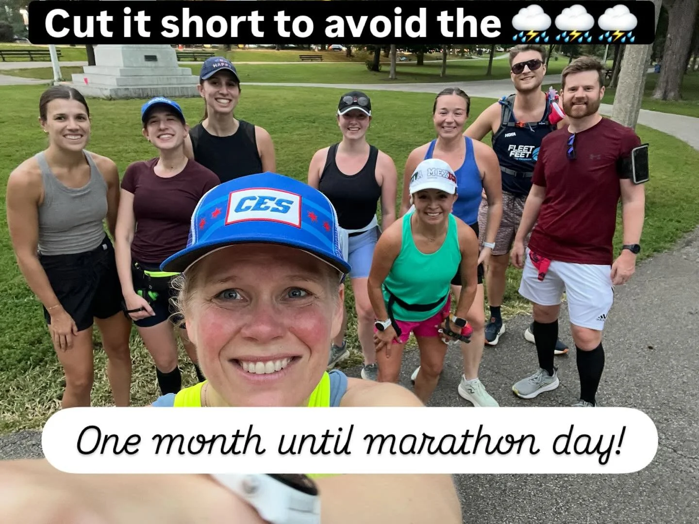 Nothing official today&hellip; we started after the run was cancelled and luckily turned around before we got totally soaked!! @chicagoendurancesports