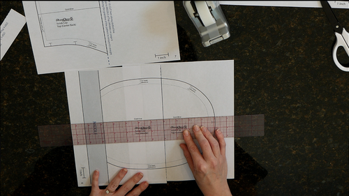Use your ruler to check that the grainline is straight.