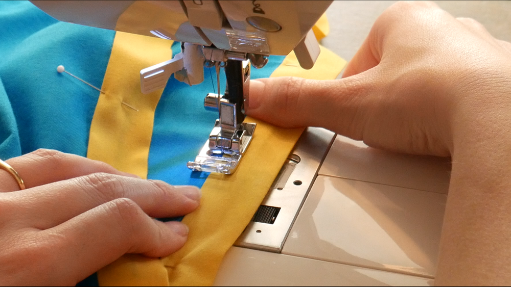 "Stitch in the ditch" by sewing directly in the Cuff seam.