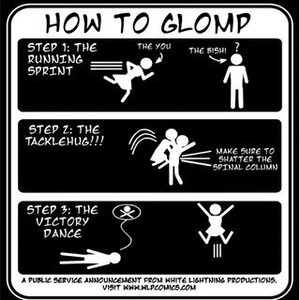 Instructional photo on how to glomp taken from the website “Know Your Meme.”
