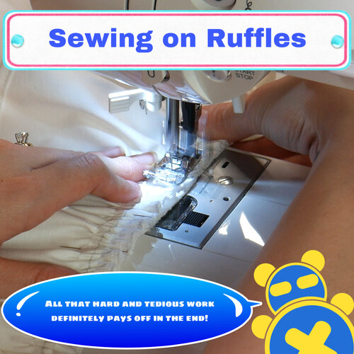 How to sew ruffles to a garment.