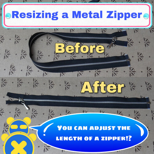 How to resize a metal zipper.