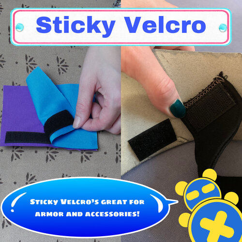 Sticky velcro helps with keeping armour and other objects that can't be sewn in place.