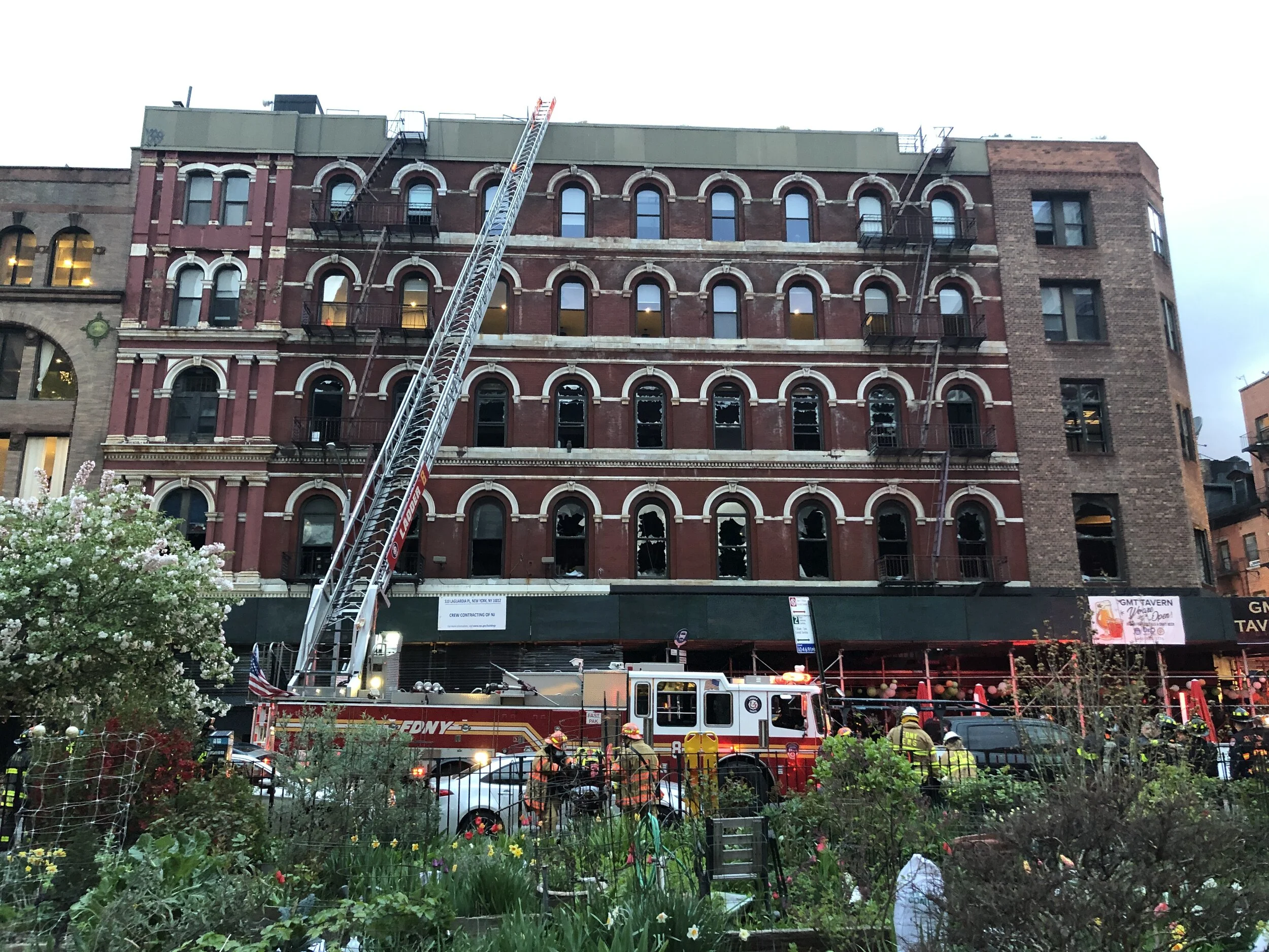 Passed by a fire near NYU in Greenwich. Wonder what happens to the residents while they wait for their building to be repaired