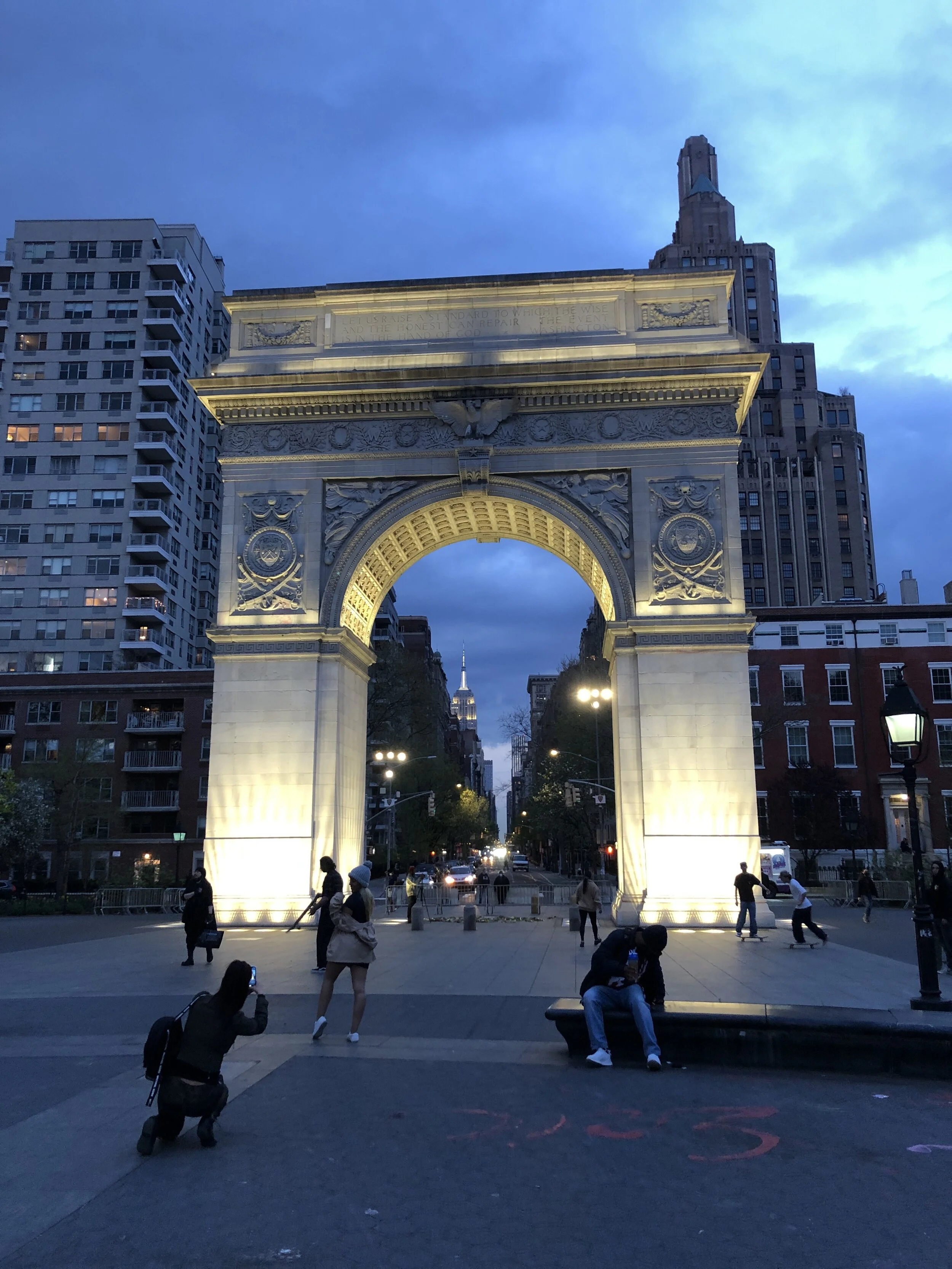 The beautiful arch in Washington Square park