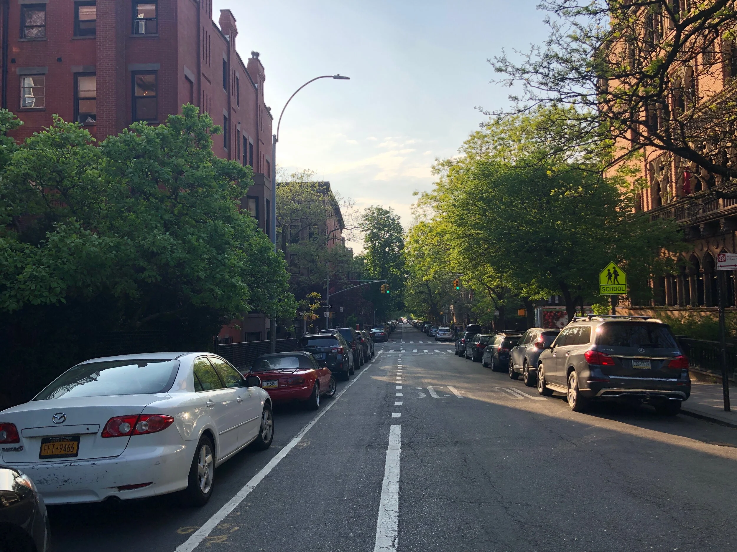 Peeking down one of the streets in Park Slope