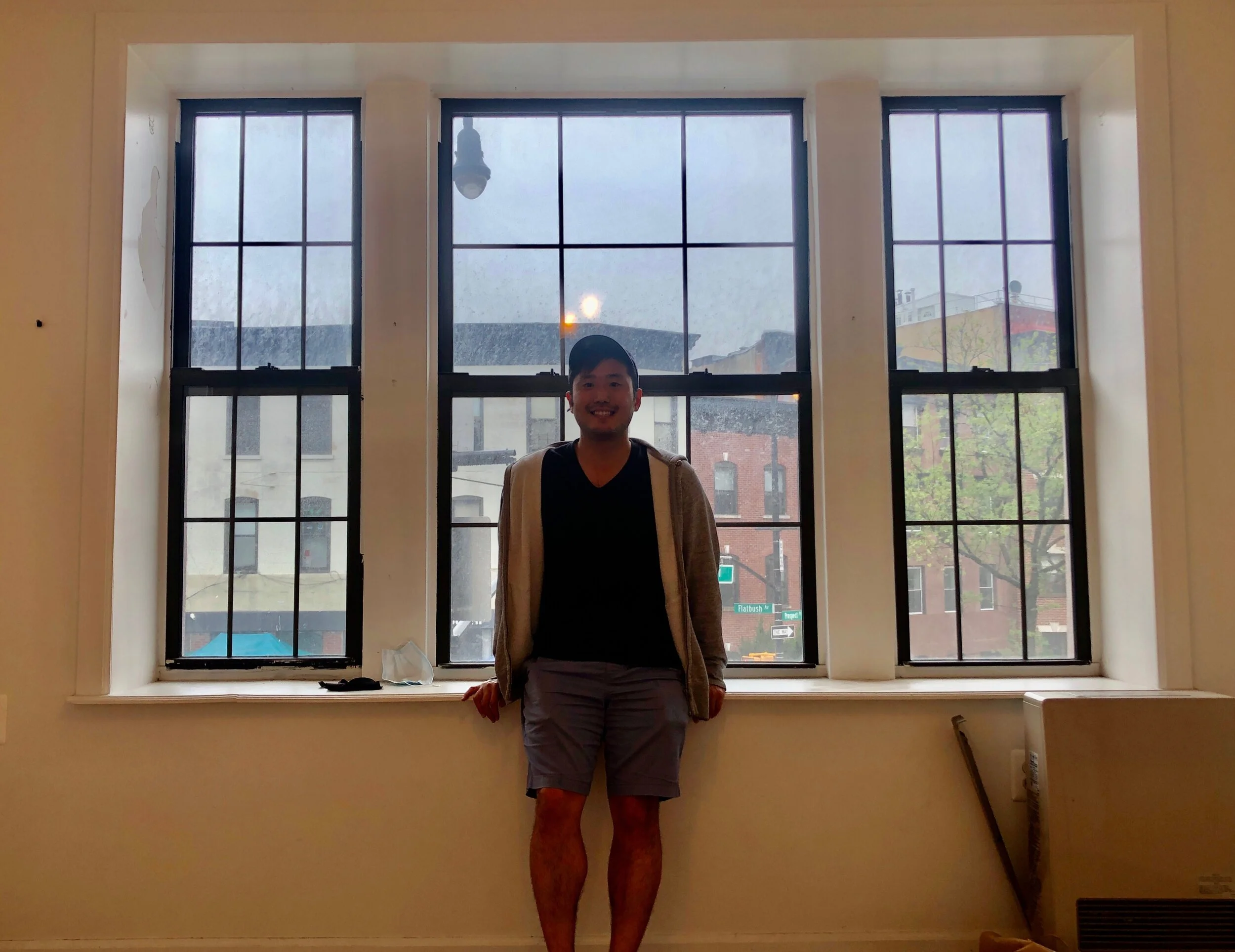 Me in my apartment for the final time :’)