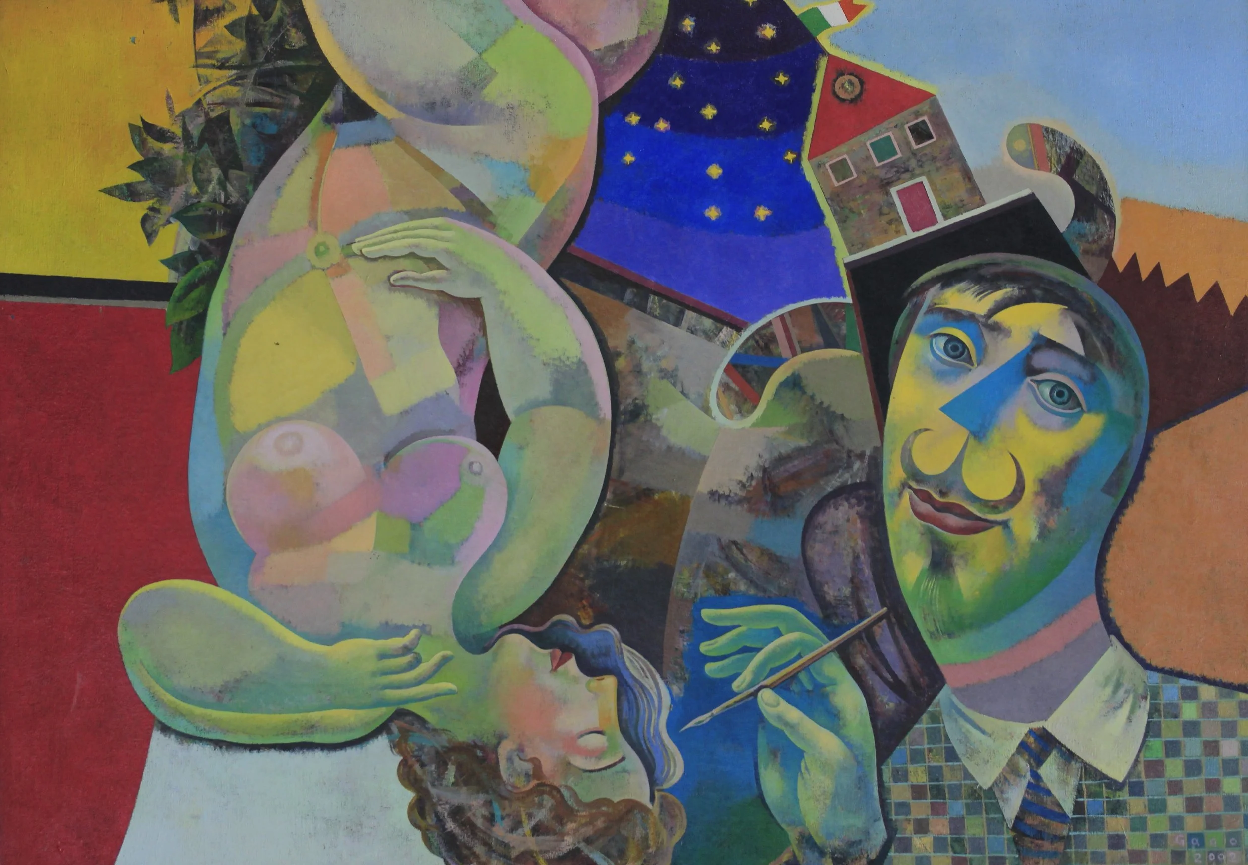 The Artist and his Model #9 - 17x19.5in -