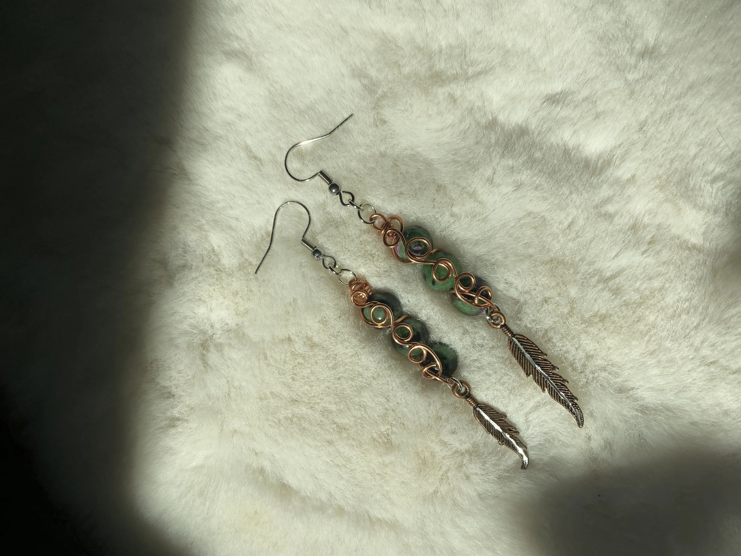 Ruby In Zoisite Earrings